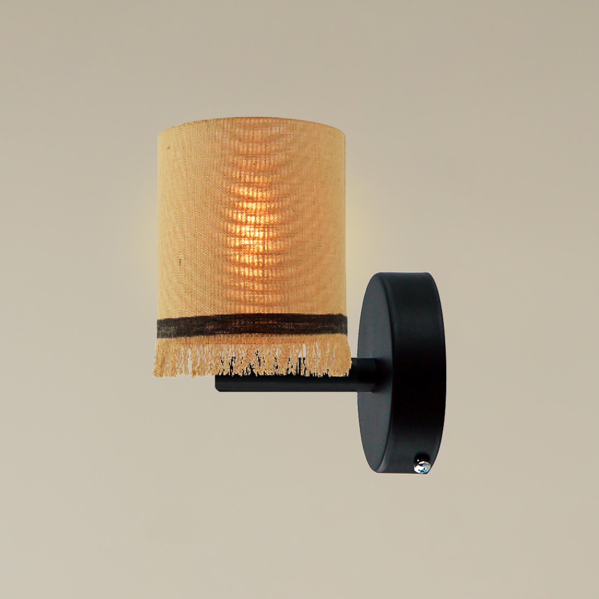 Candeeiro de parede CHESSY 1 LUZ TEXTIL CASTANHO - 5