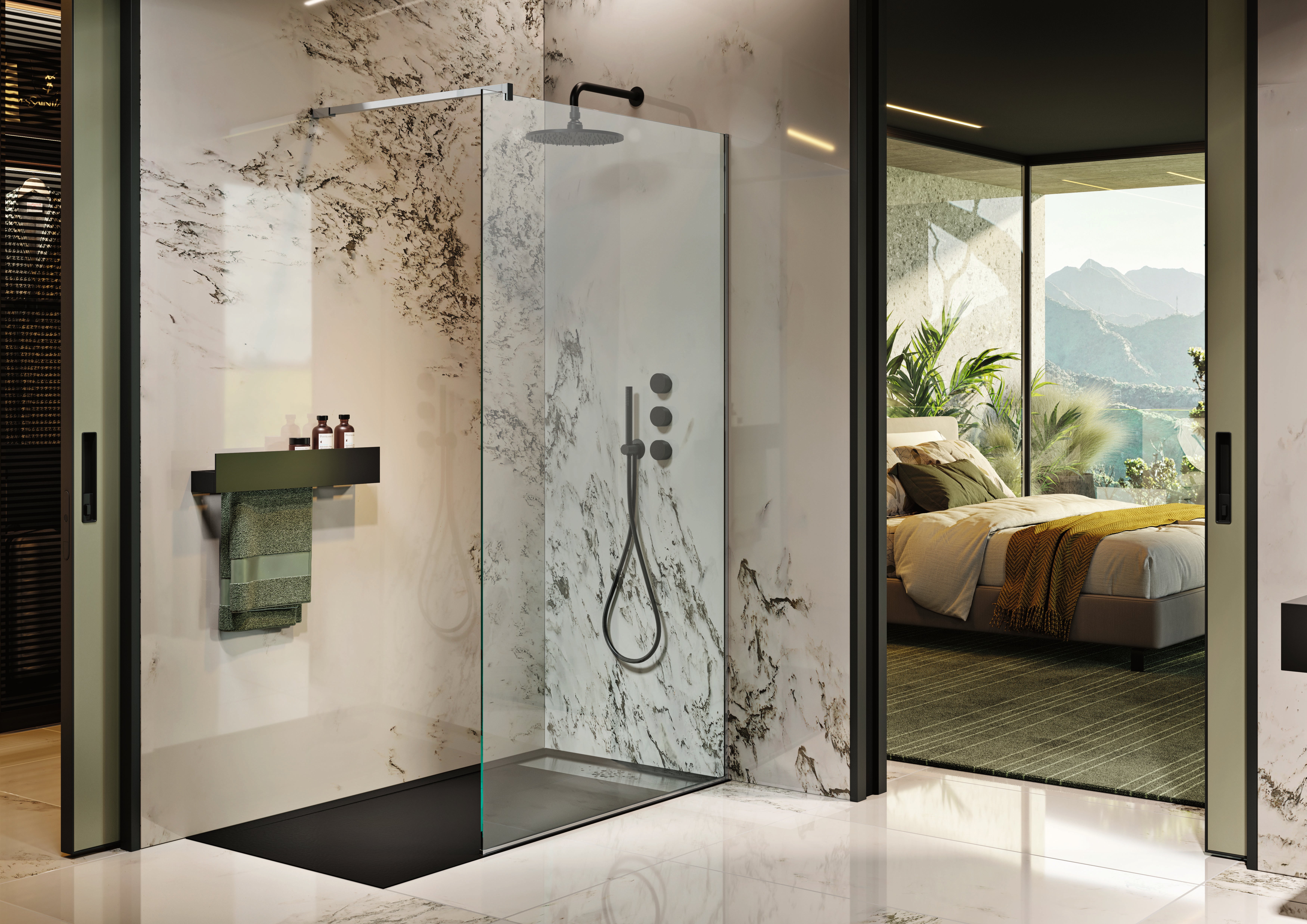 Painel de duche fixo 100x200 cm cromado serigrafado Italbox ARQ600 - 3