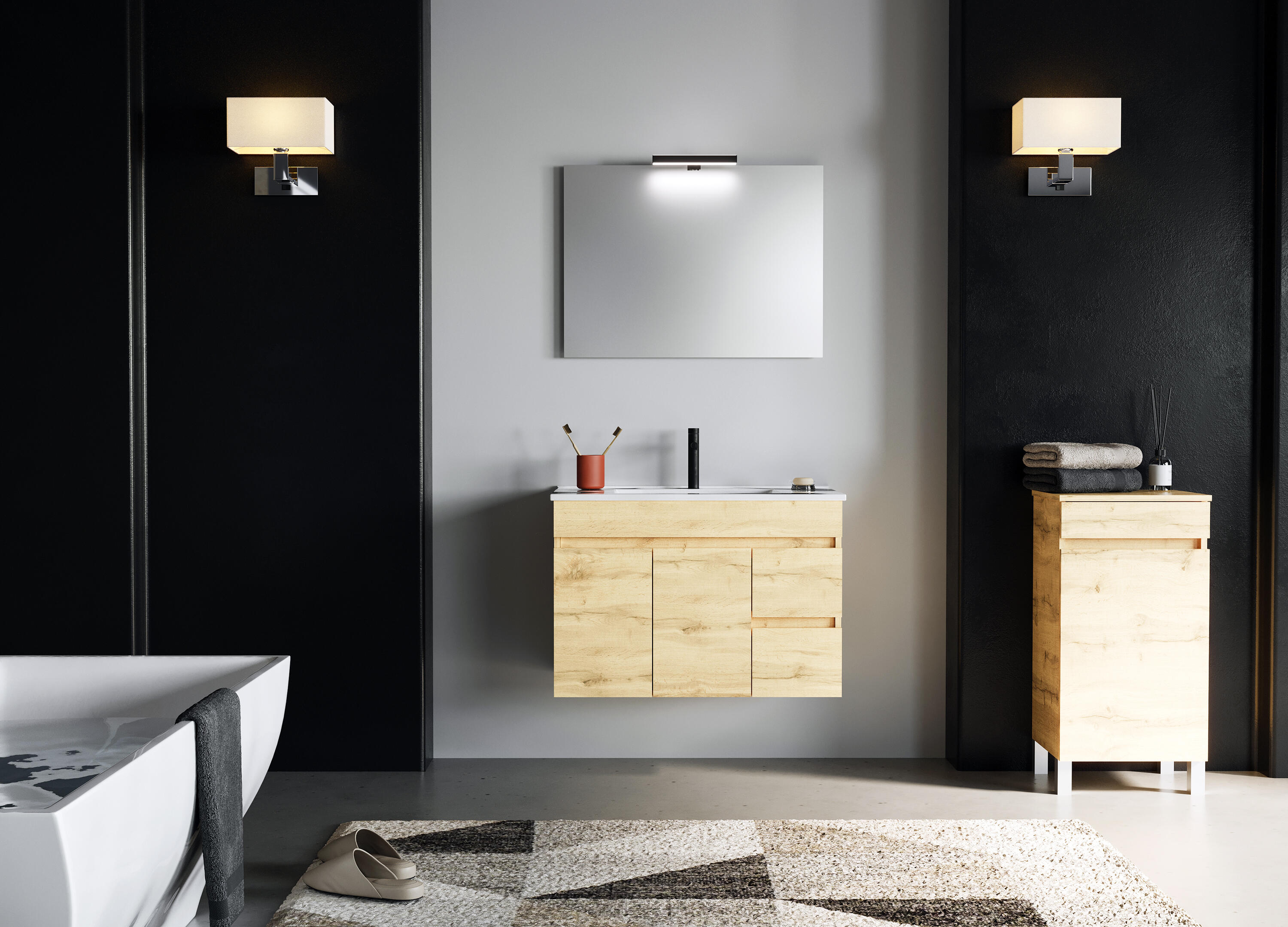 Móvel de casa de banho ZEUS CARVALHO NATURAL 80 - 2