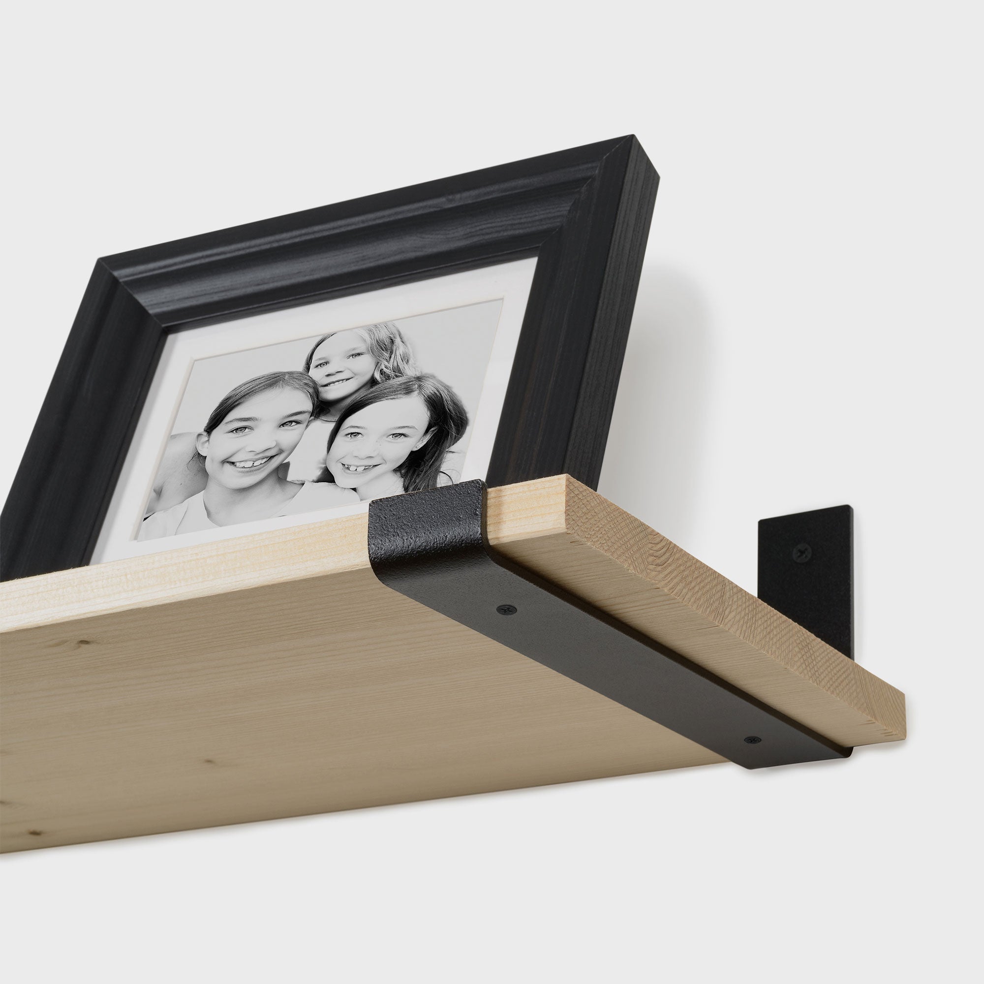 Equerre acier enduit de résine époxy noir, H.10.3 x P.25.4 cm - 2