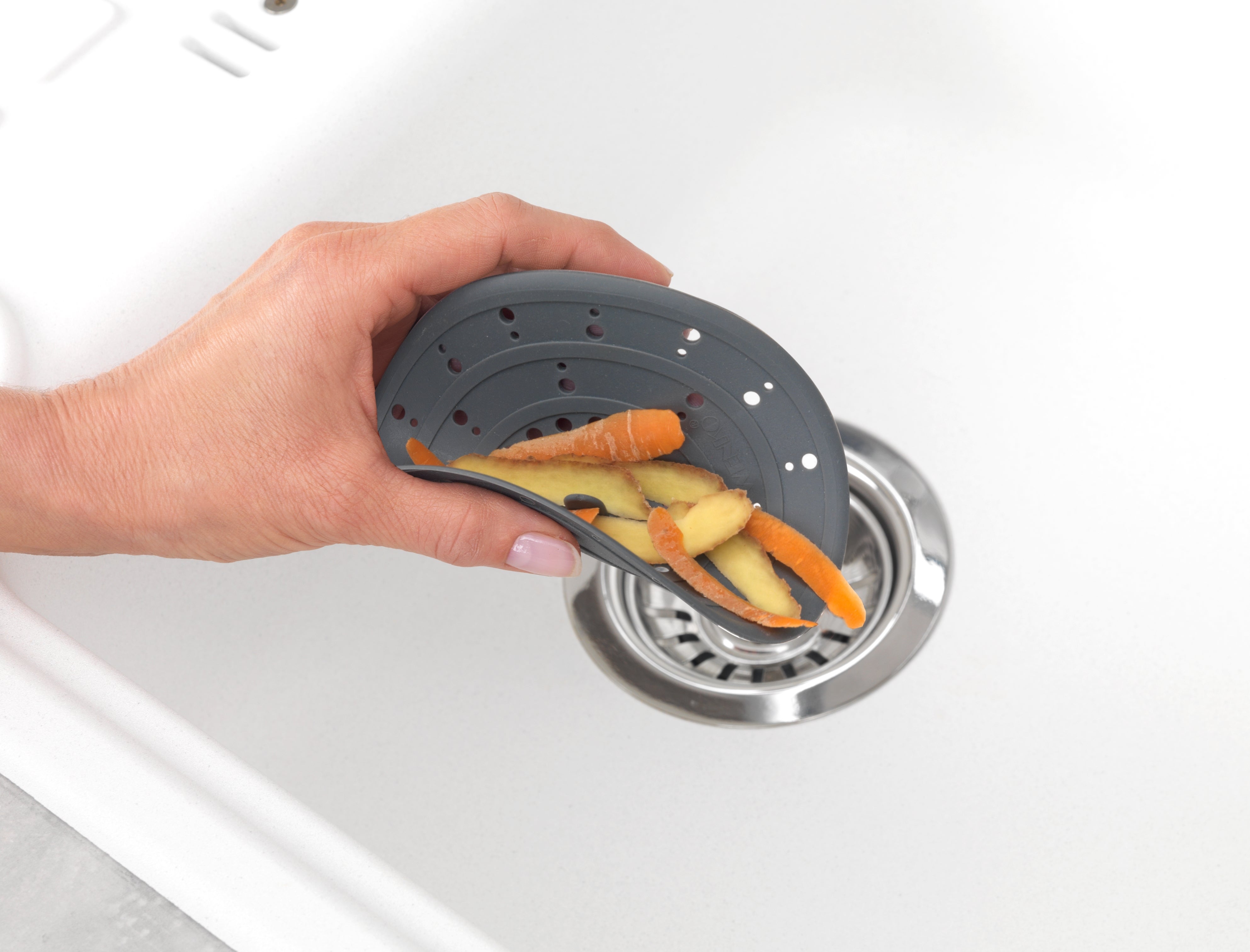 Tampa silicone para lava louça cinza 12x12 cm Wenko Sava - 6