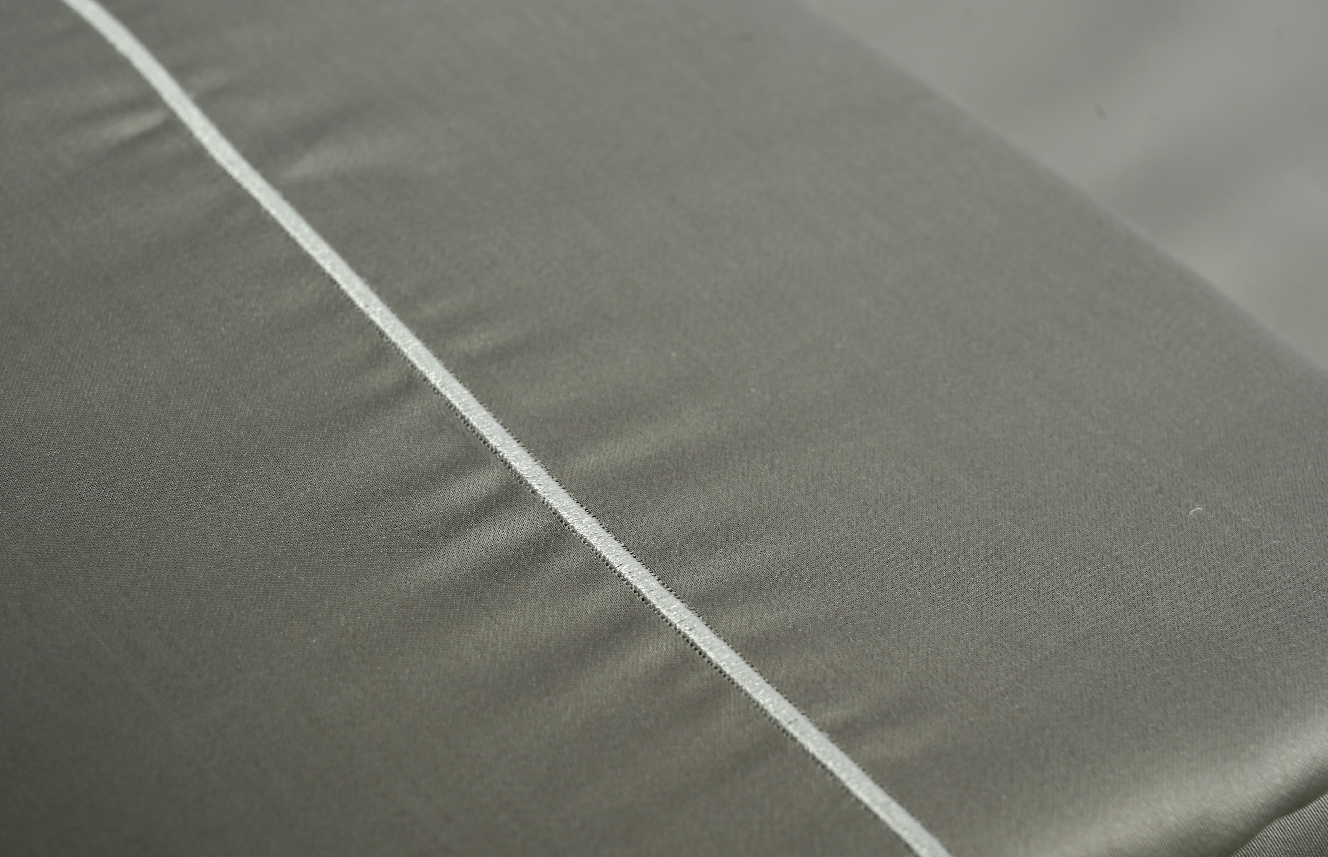Funda nórdica Bordón algodón egipcio 300 hilos liso gris para cama de 180 cm - 15