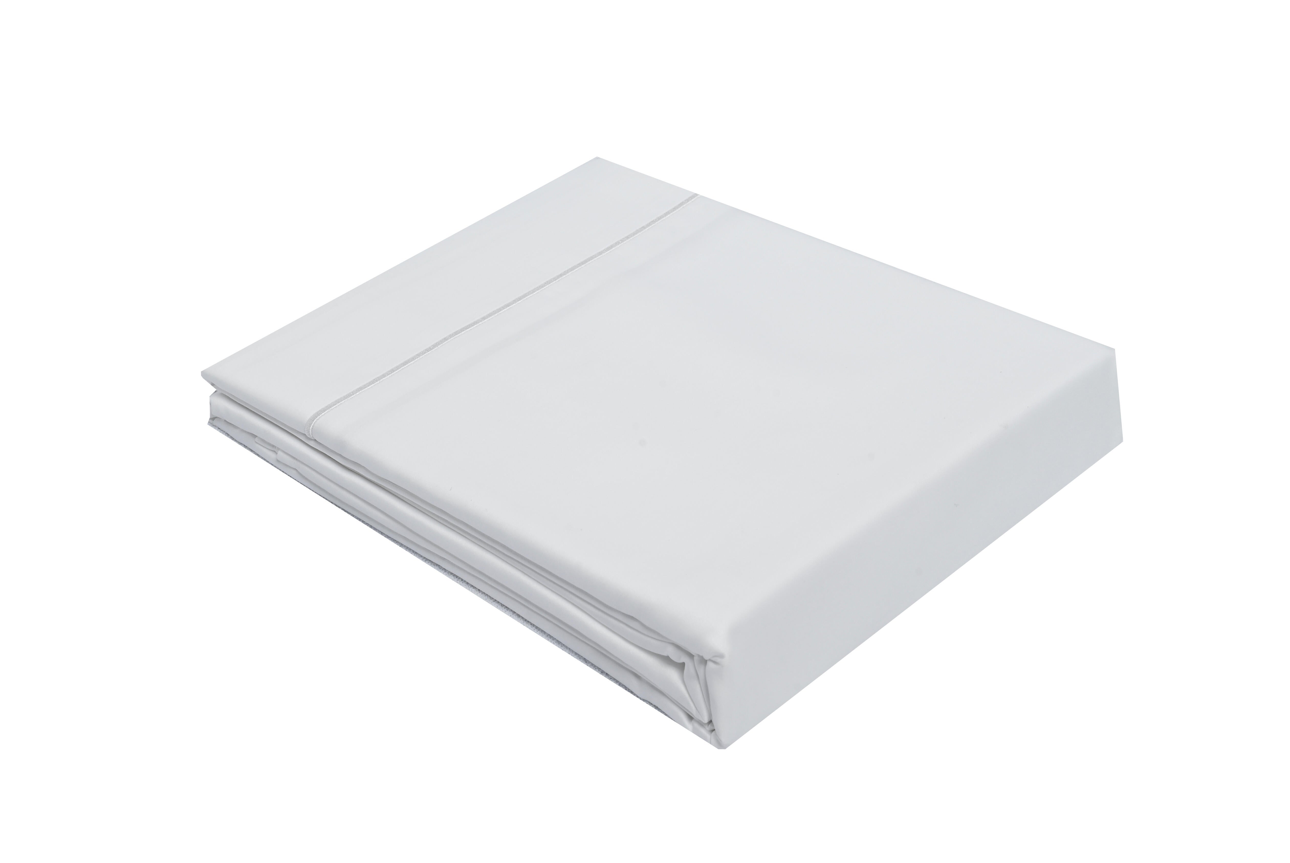 Sábana encimera Bordón algodón egipcio 400 hilos blanco 280x290 para cama de 180 cm - 3