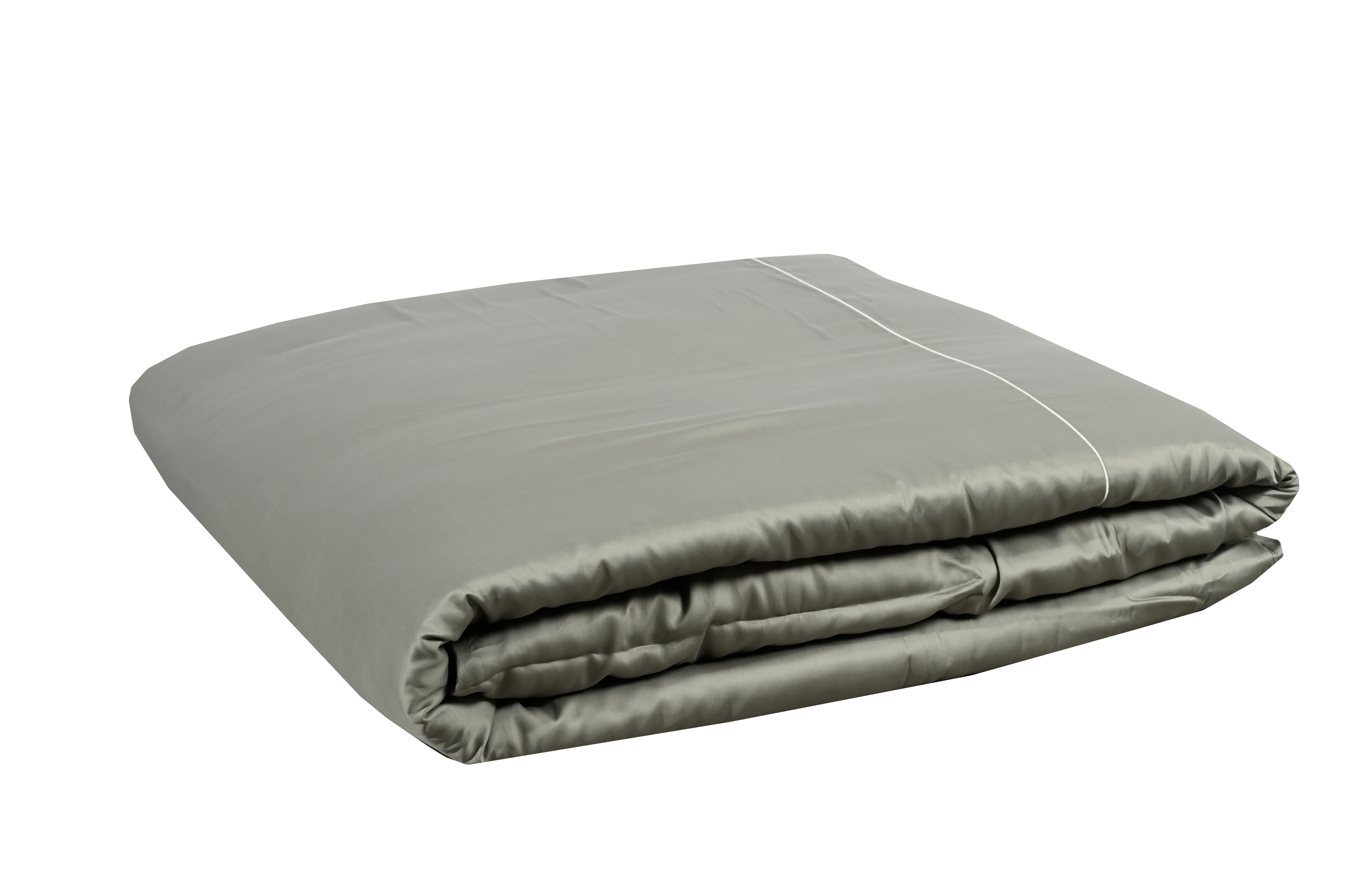 Funda nórdica Bordón algodón egipcio 300 hilos liso gris para cama de 180 cm - 6