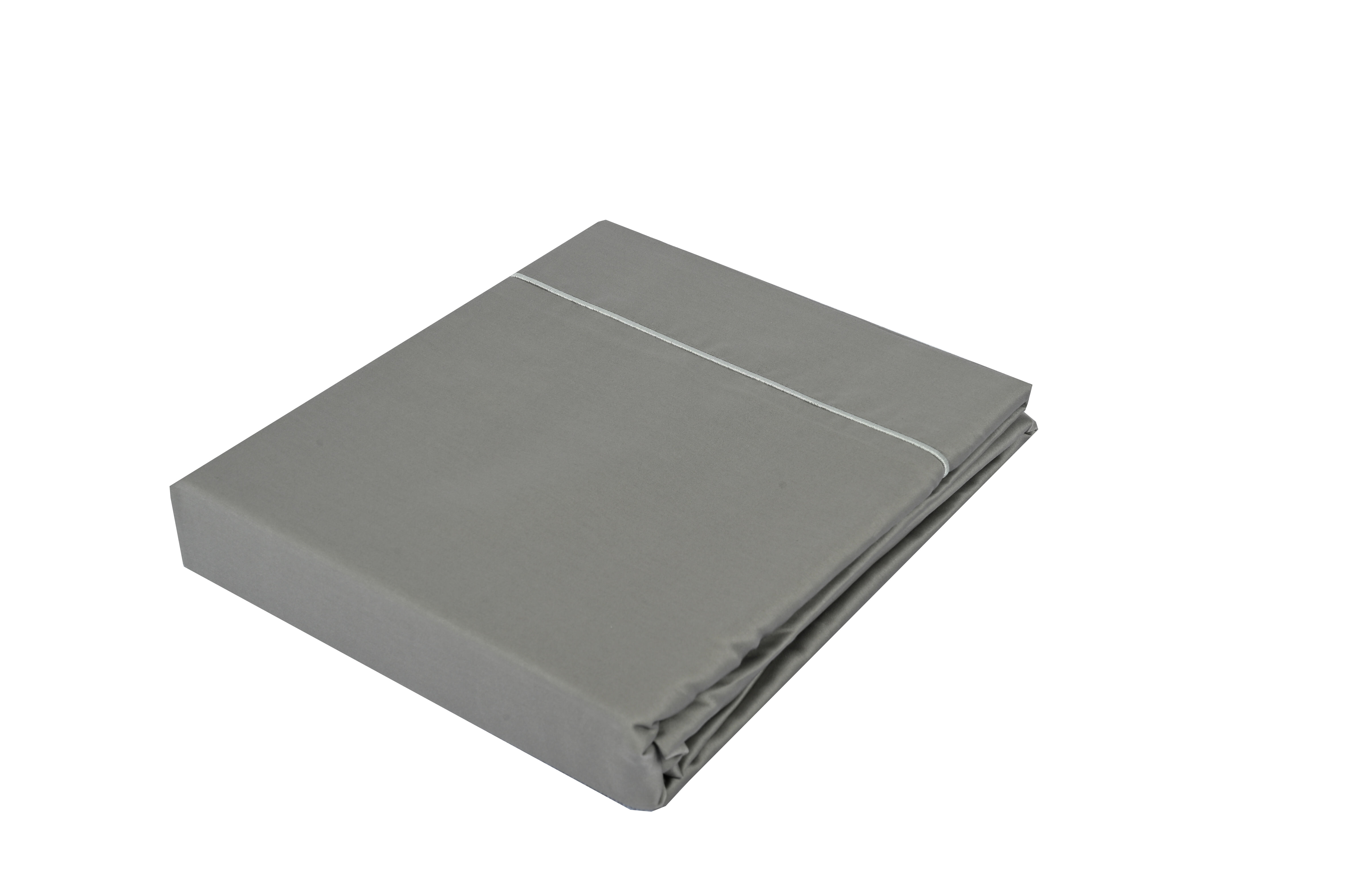 Sábana encimera Bordón algodón egipcio 300 hilos gris 280x290 para cama de 180 cm - 3