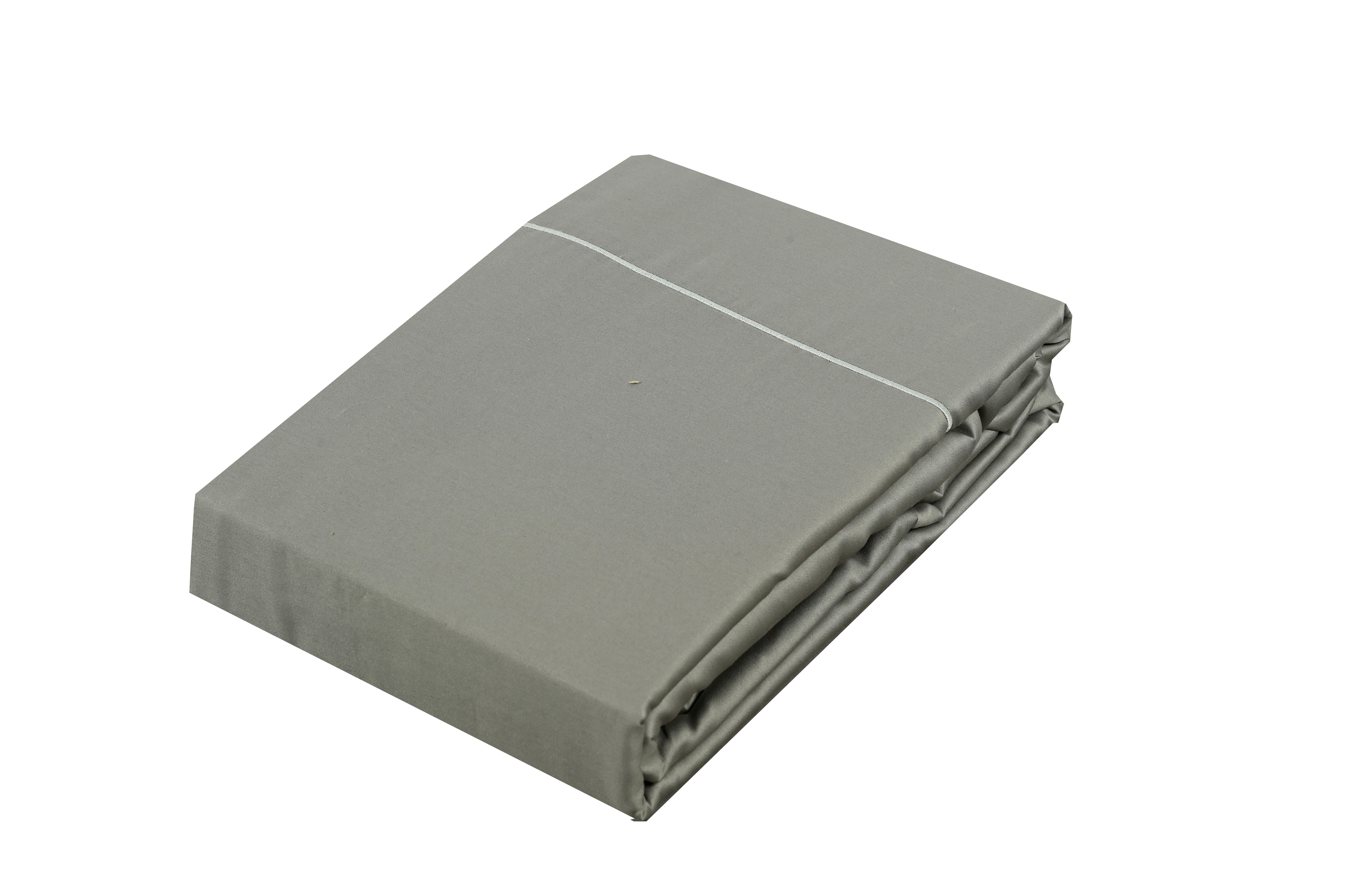 Funda nórdica Bordón algodón egipcio 300 hilos liso gris para cama de 180 cm - 4