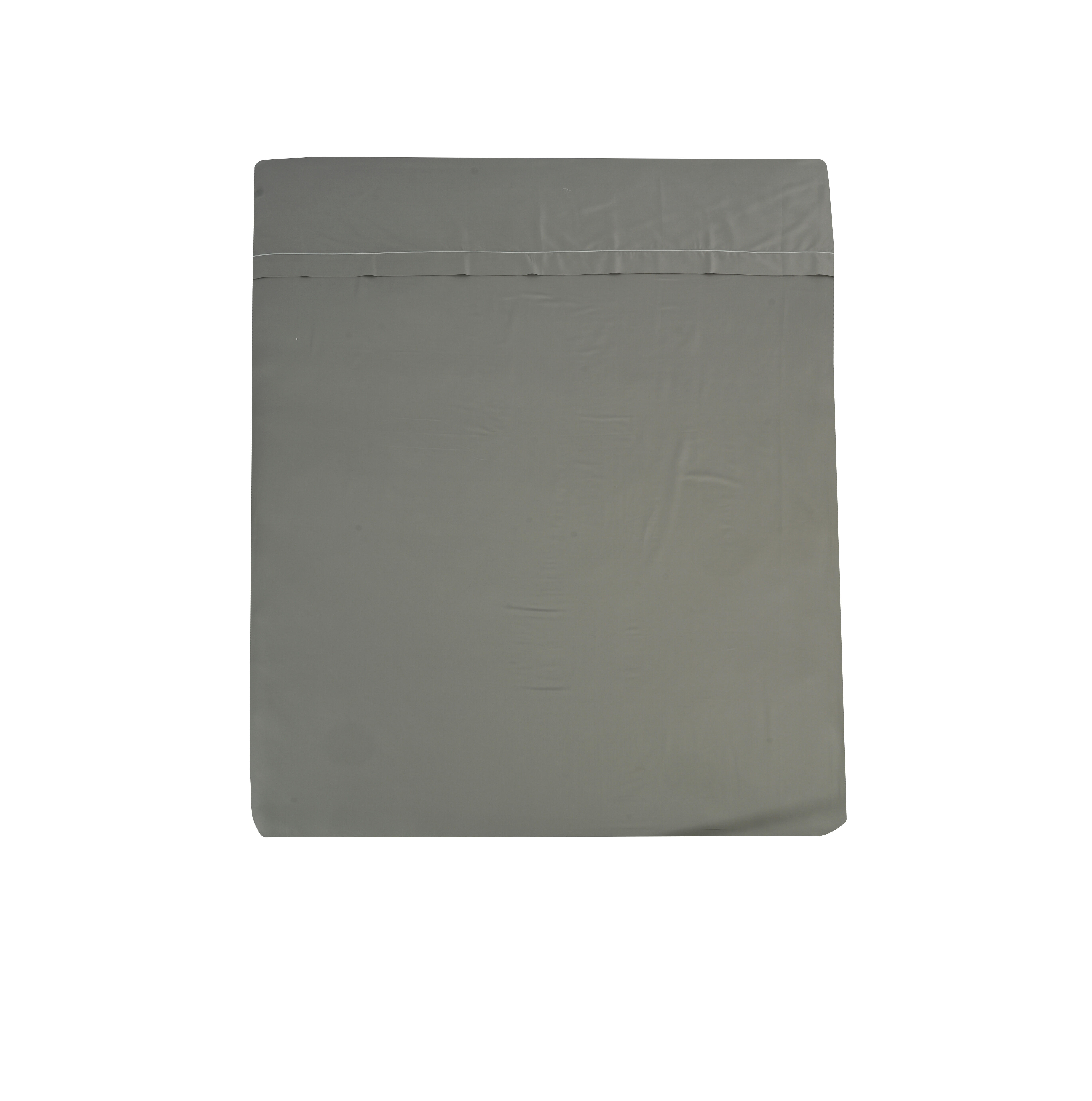 Sábana encimera Bordón algodón egipcio 300 hilos gris 280x290 para cama de 180 cm - 2