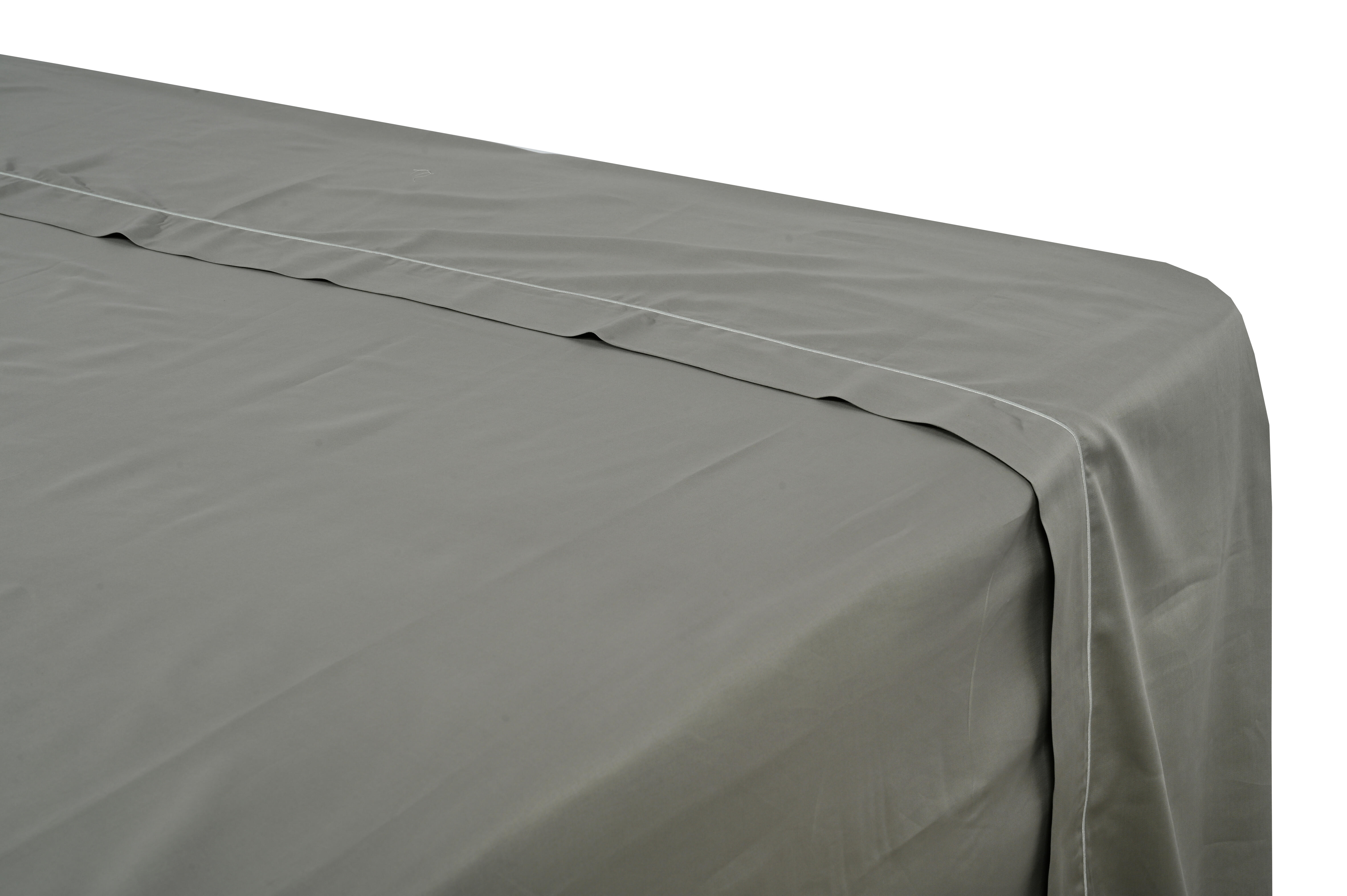 Sábana encimera Bordón algodón egipcio 300 hilos gris 280x290 para cama de 180 cm - 11