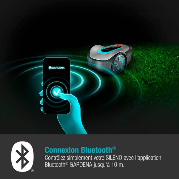 Tondeuse robot Gardena contrôle application bluetooth