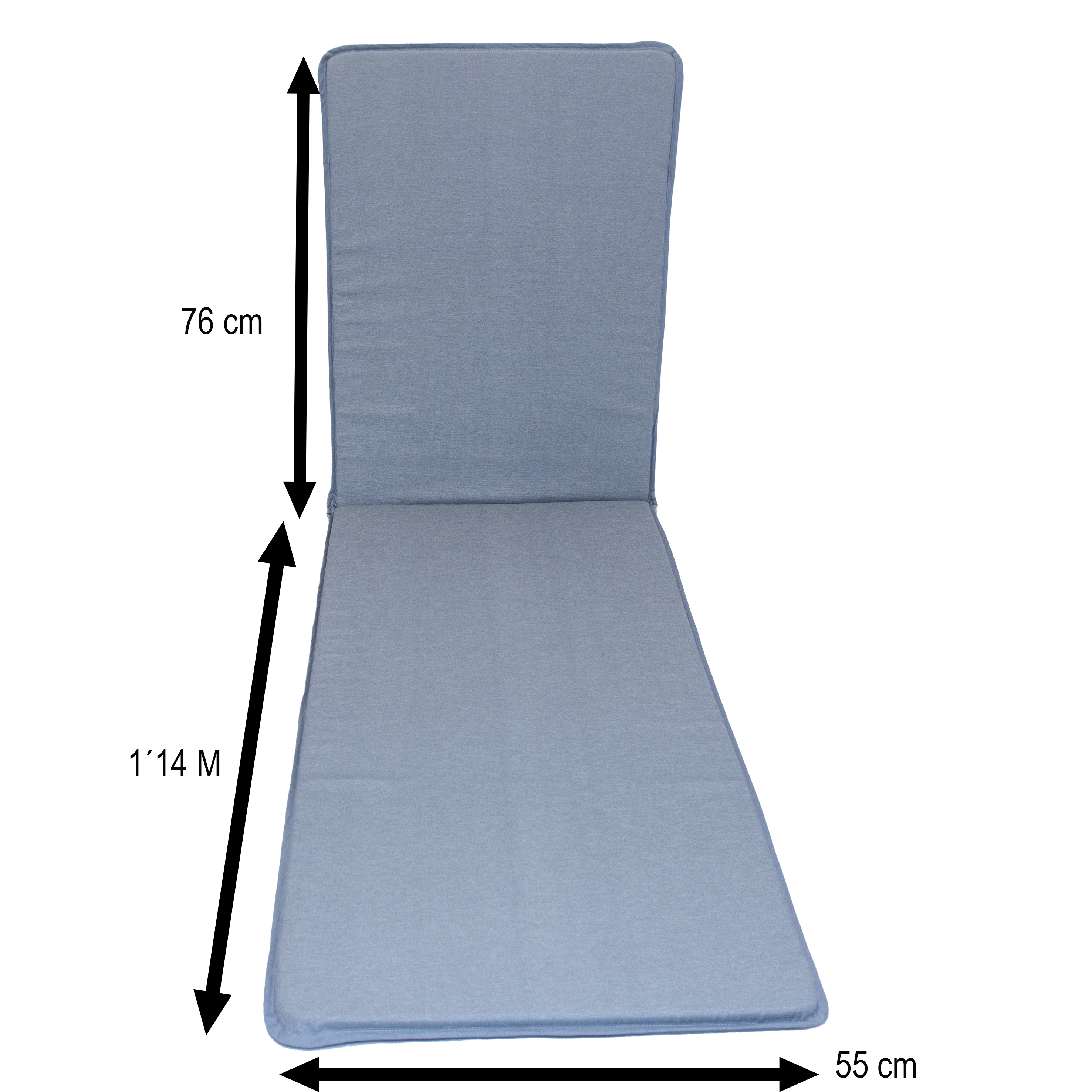 Cojín de tumbona naterial gris 55x190 cm