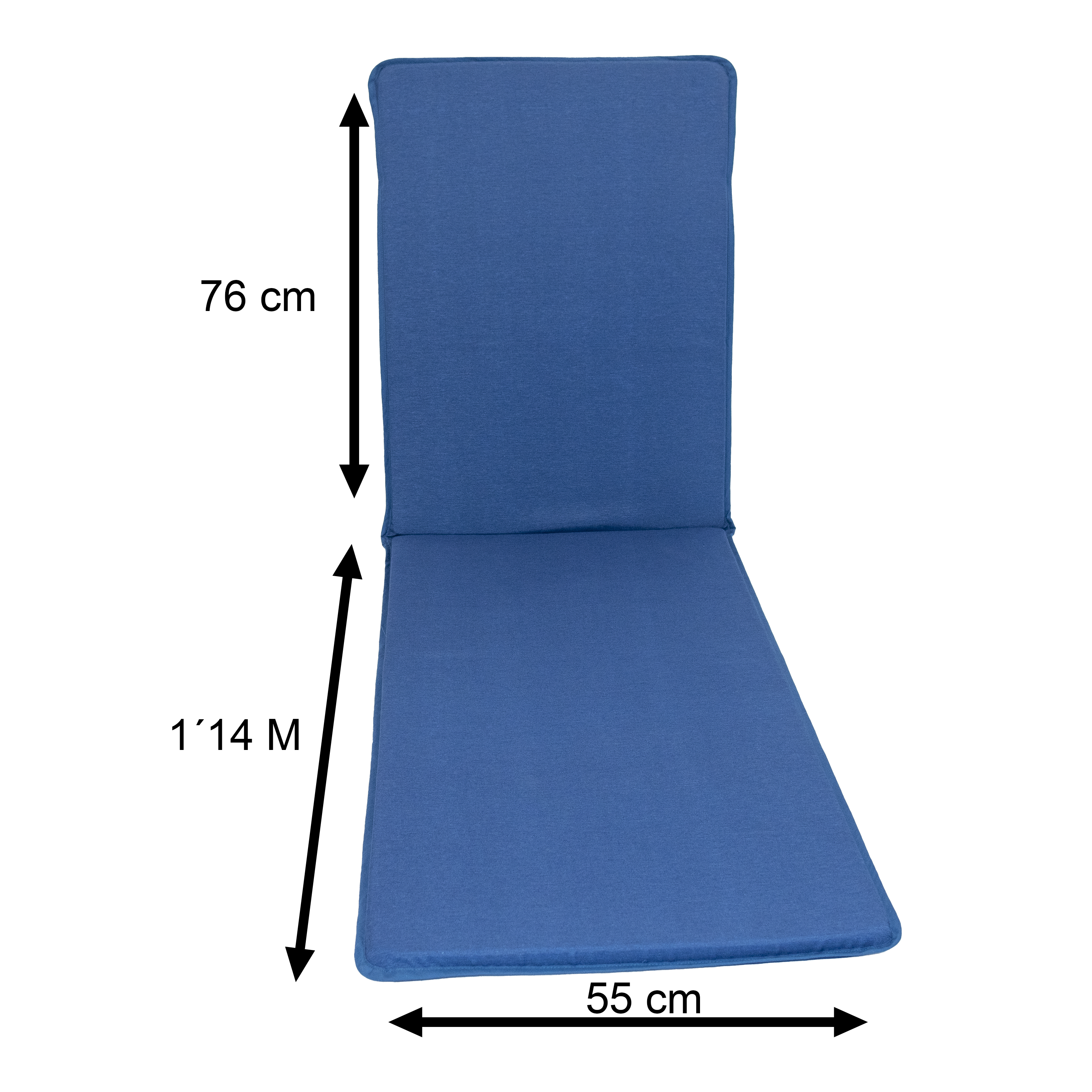 Cojín de tumbona naterial azul 55x190 cm