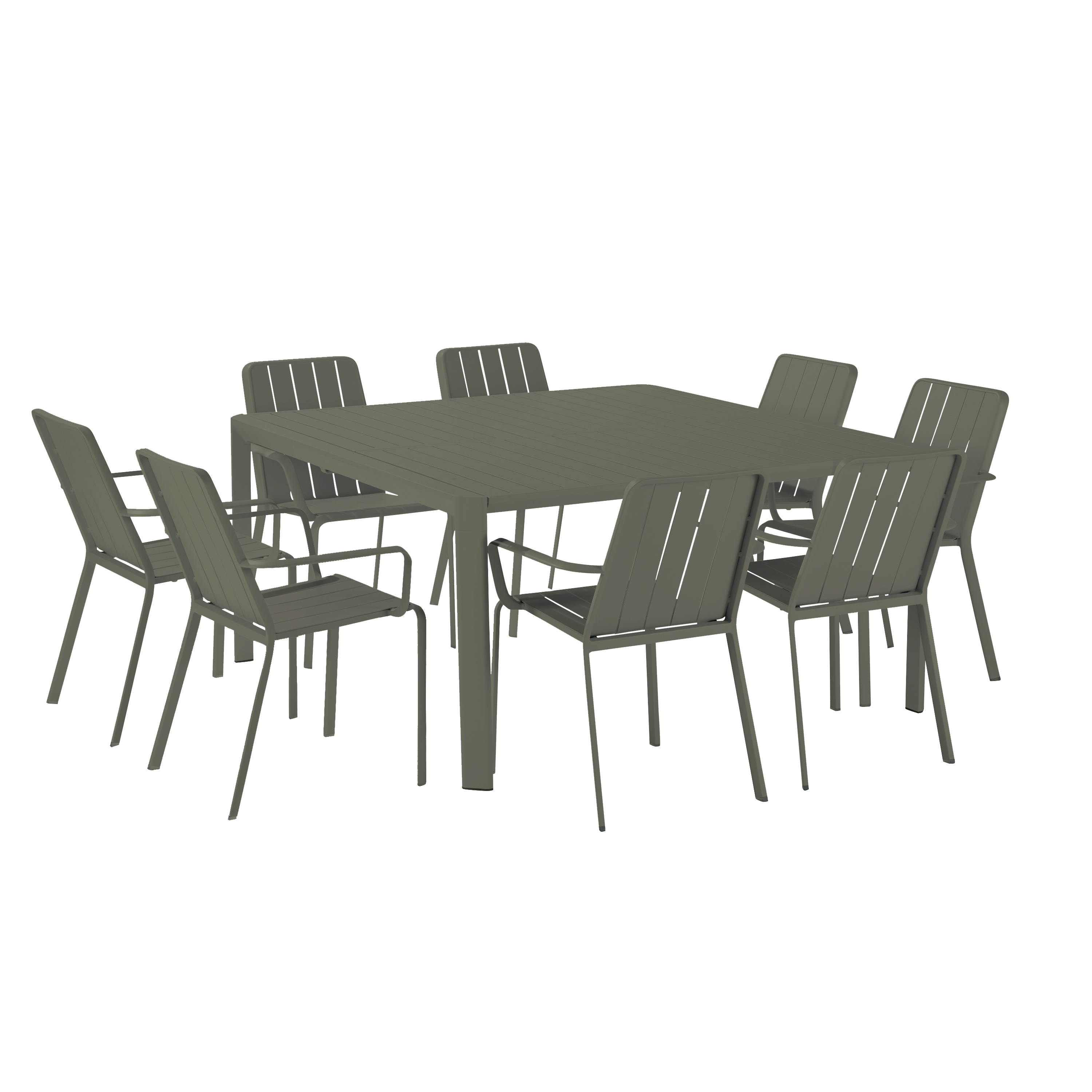 Sedia da giardino con braccioli Idaho NATERIAL, struttura e seduta in alluminio blu - 10