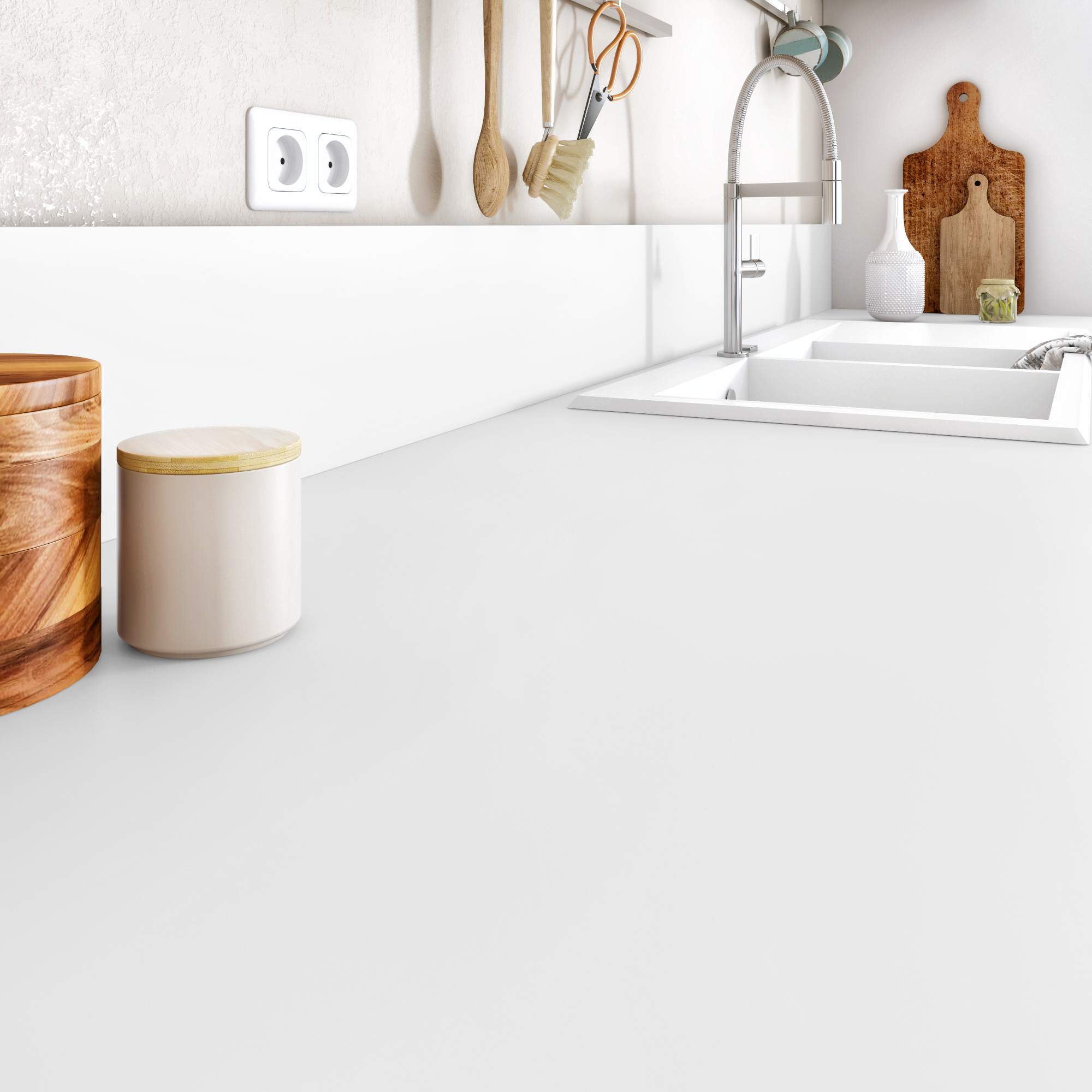 Crédence stratifié réversible Blanc mat/Ardoise L.300 x H.64 x Ep.0.9cm - 7