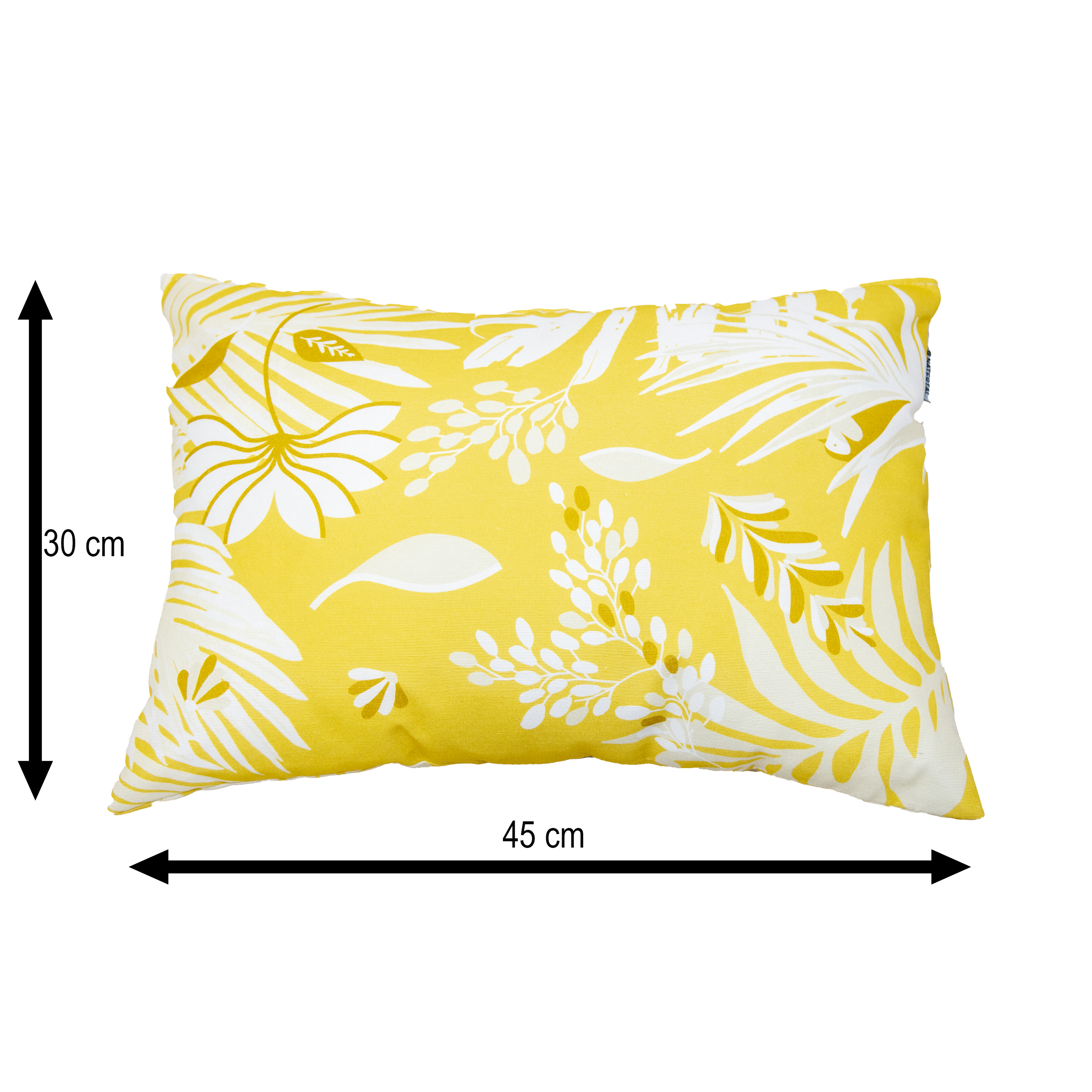 Cuscino da esterno decorativo in cotone e poliestere bianco e giallo 30 x 45 x Sp 3 cm - 5