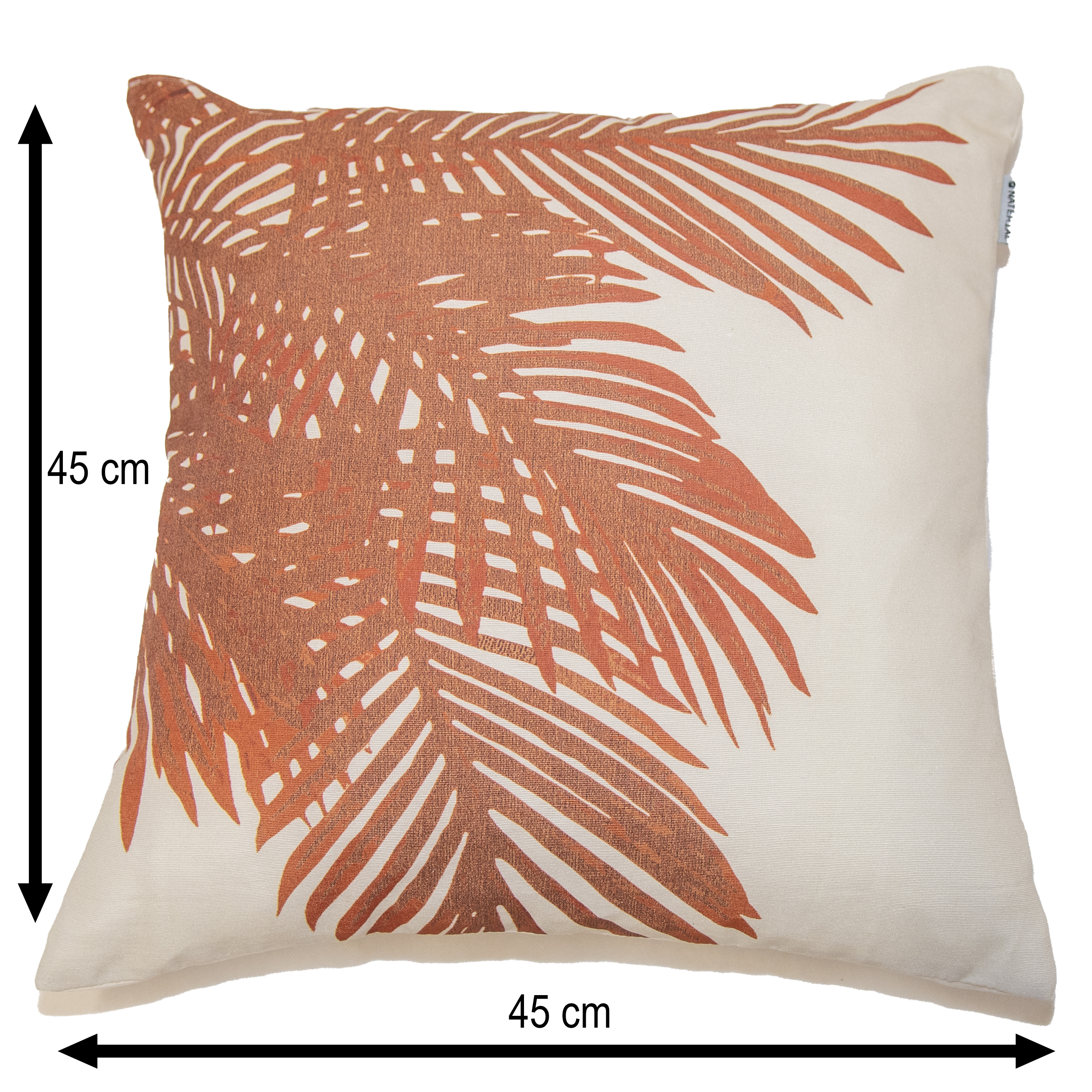 Cuscino da esterno decorativo in cotone e poliestere arancione e bianco 45 x 45 x Sp 3 cm - 9