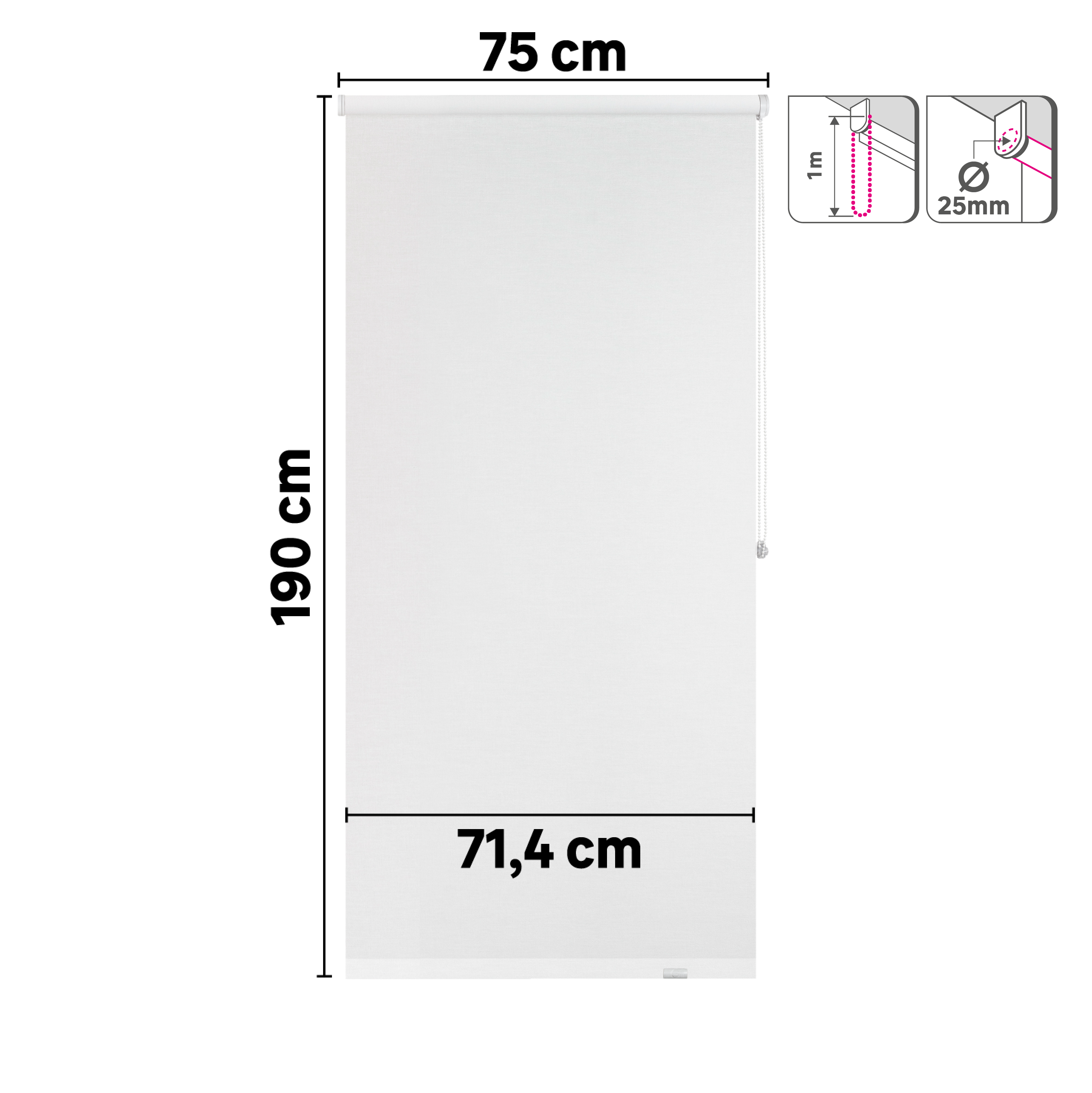 Estore de rolo translúcido Jive 75 x 190 cm branco Inspire - 6