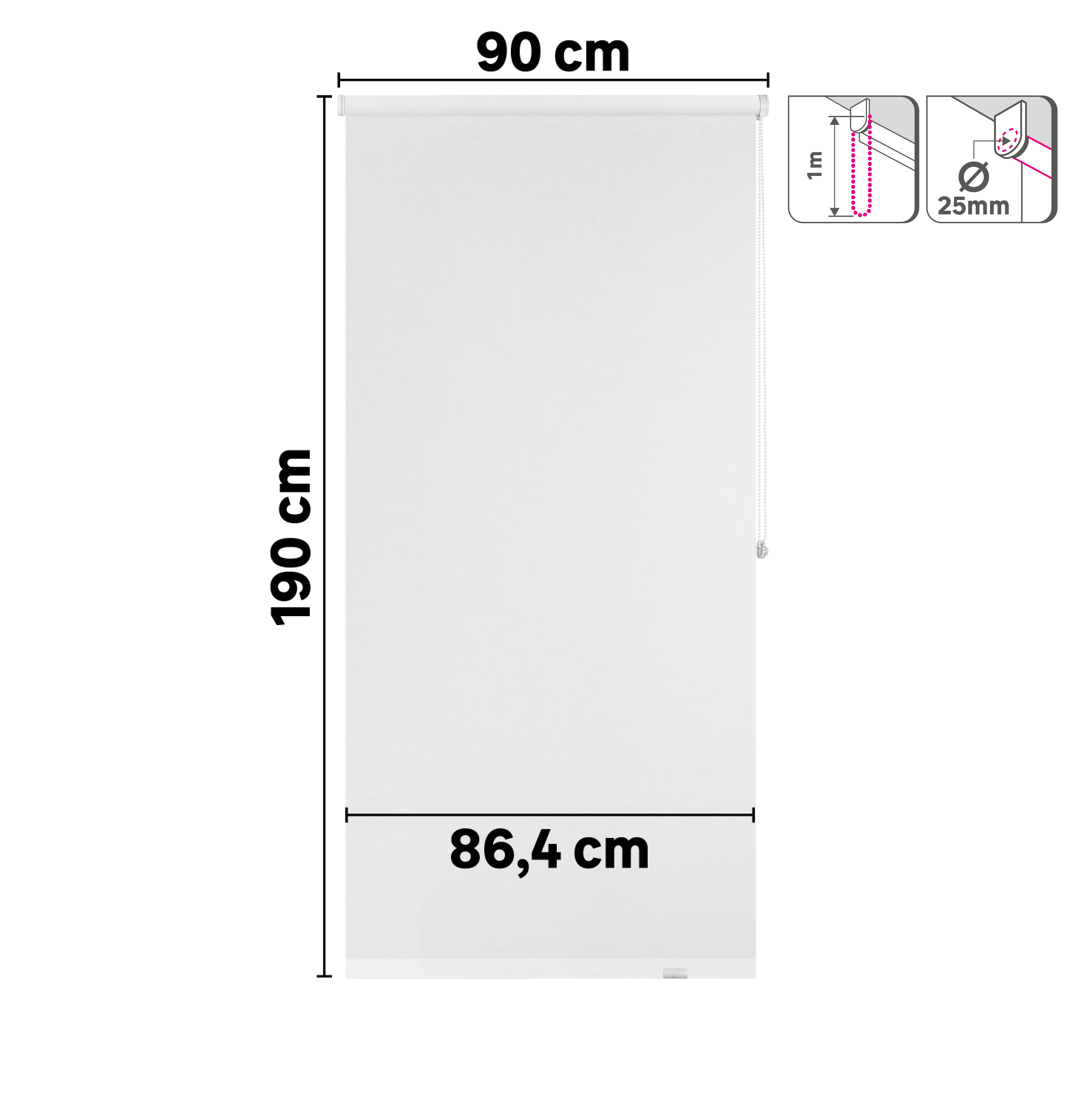 Tenda a rullo filtrante INSPIRE Jve bianco 90x190 cm - 8