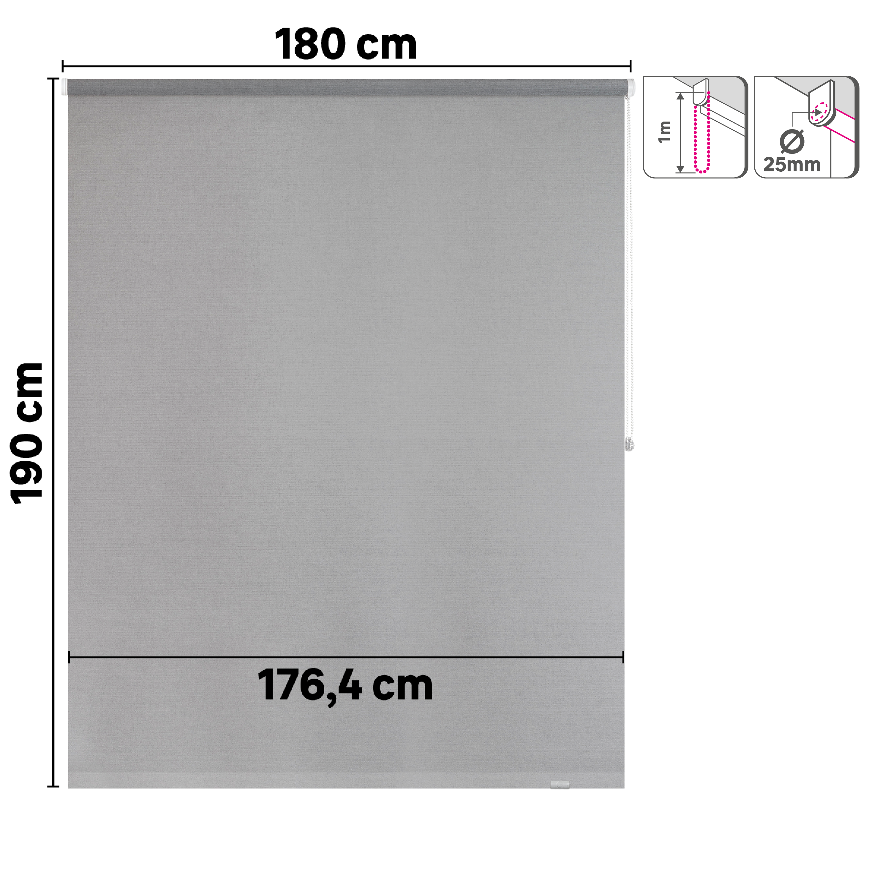 Tenda a rullo filtrante INSPIRE Jve grigio 180x190 cm - 8