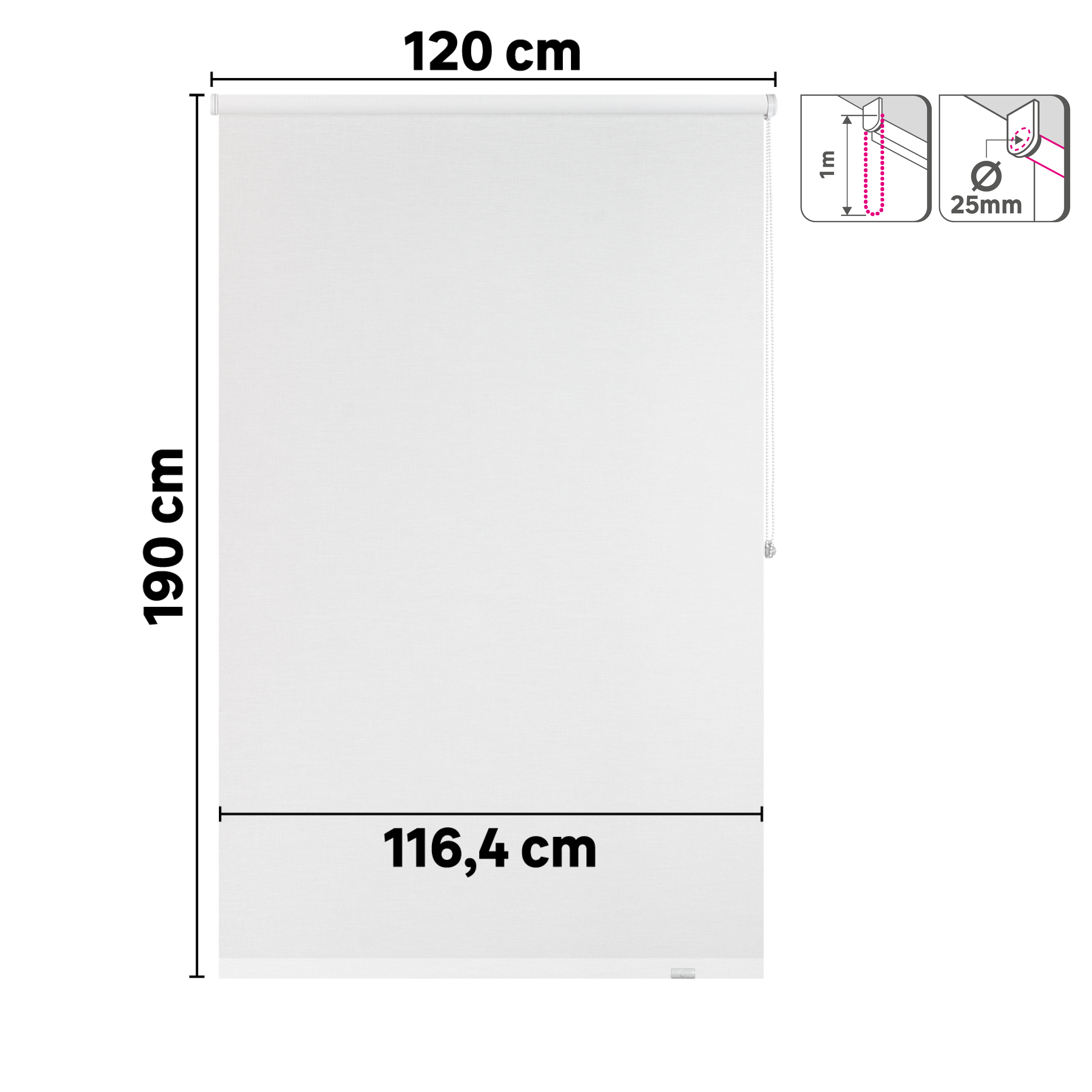 Tenda a rullo filtrante INSPIRE Jve bianco 120x190 cm - 9