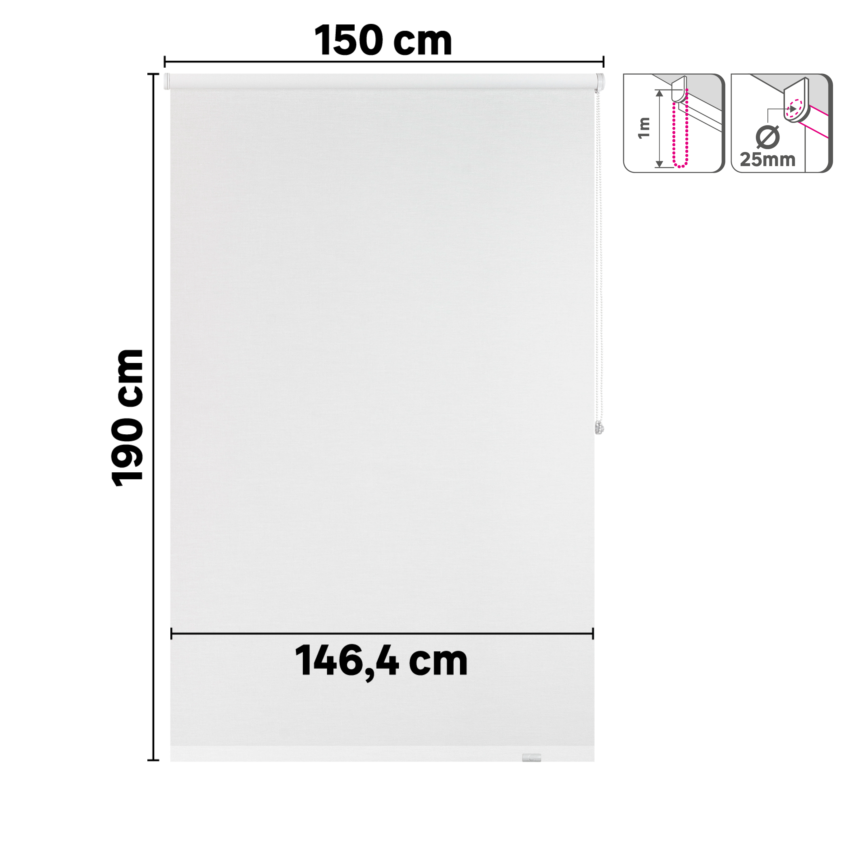 Estore de rolo translúcido Jive 150 x 190 cm branco Inspire - 7