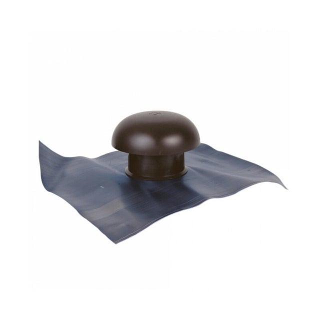 Chapeau de ventilation collerette d'étanchéité pvc brun GIRPI, Diam.100mm