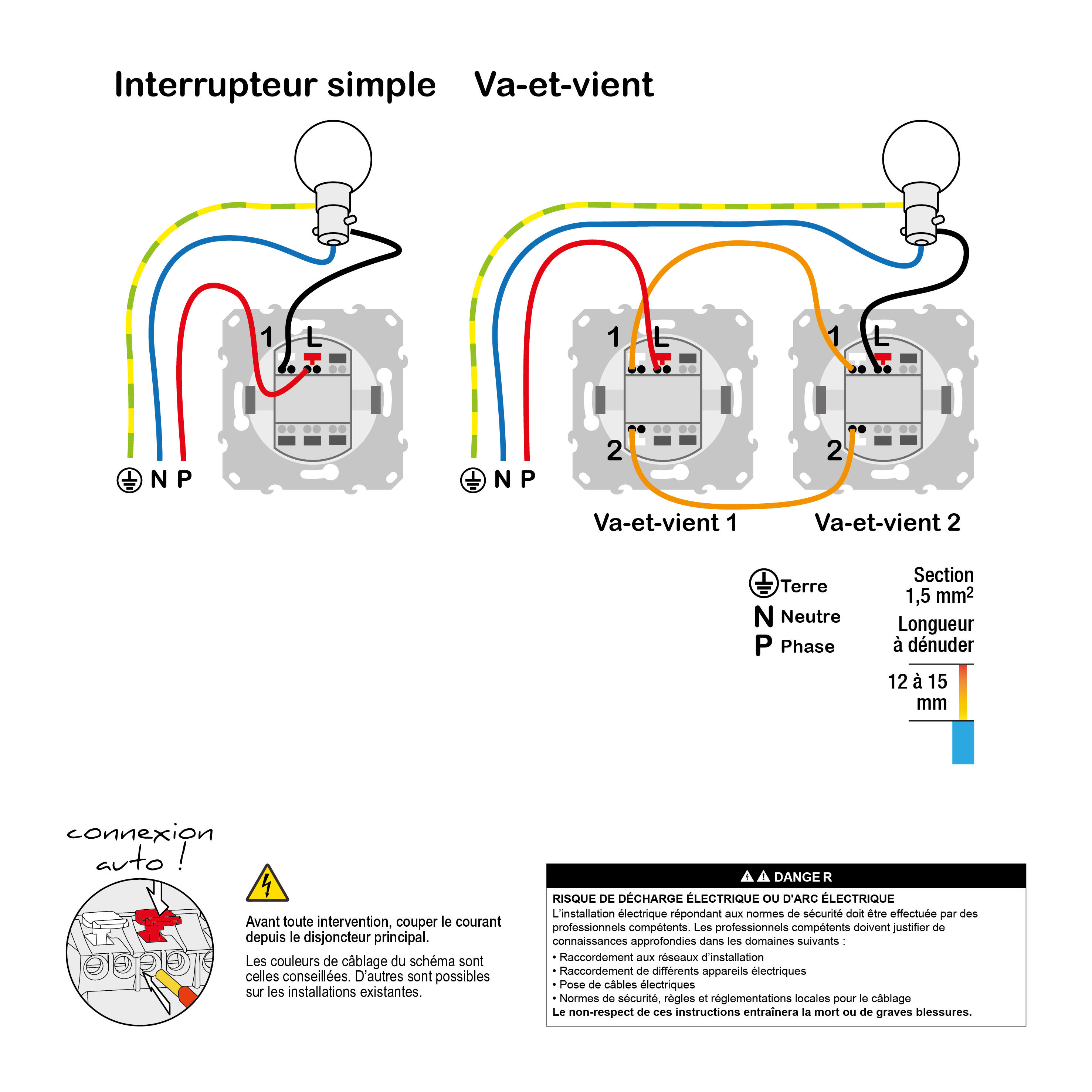 Interrupteur va-et-vient complet Ovalis, SCHNEIDER ELECTRIC, blanc - 3