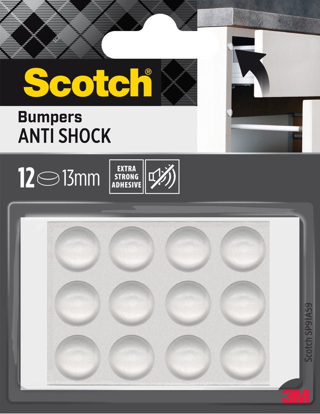 12 tampons amortisseurs en polyuréthane auto-adhésif SCOTCH Ø13 mm