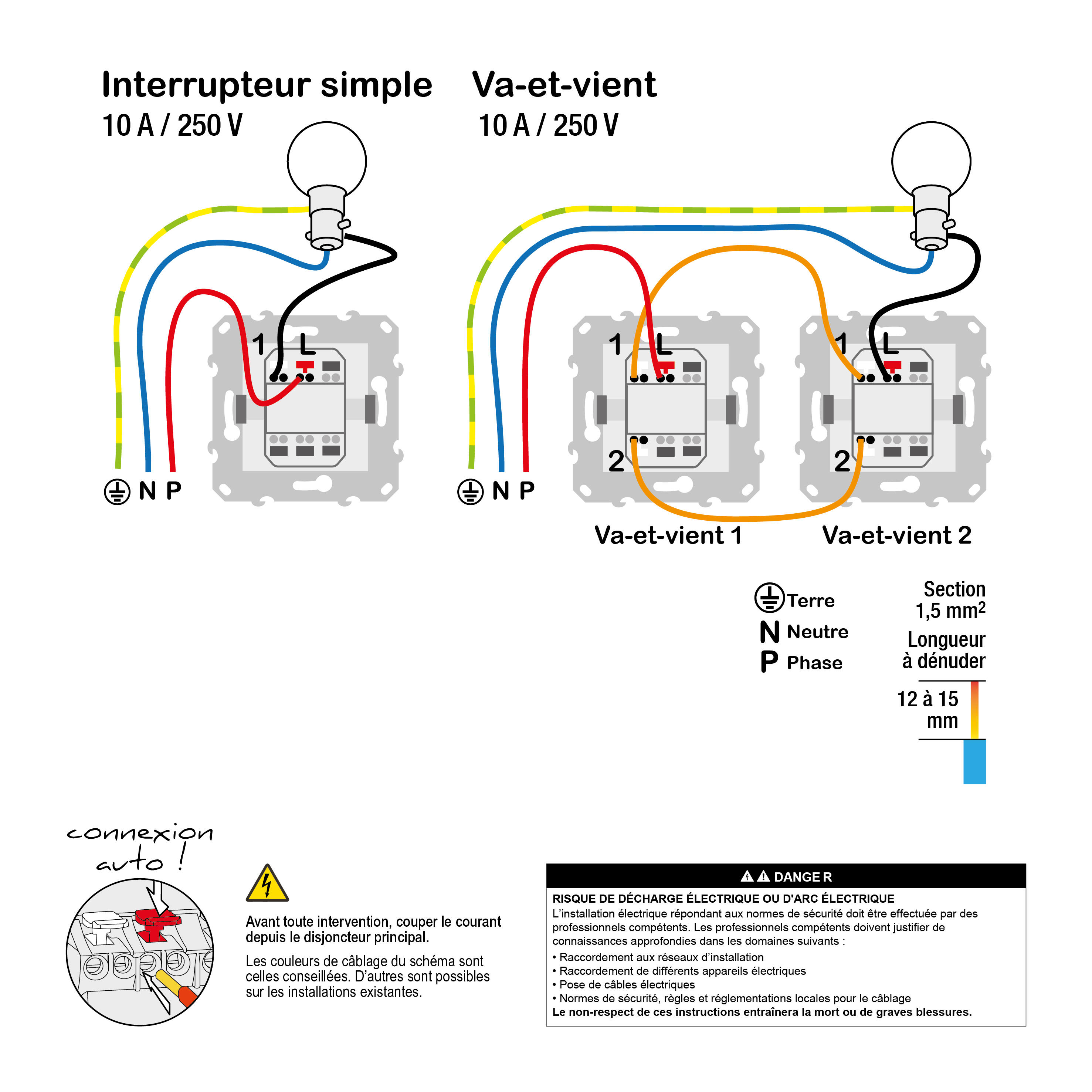 Interrupteur va-et-vient à assembler Unica, SCHNEIDER ELECTRIC, blanc - 3