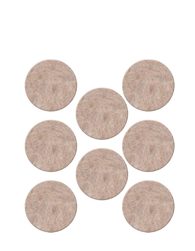 8 patín redondos de lana de 25x25 mm