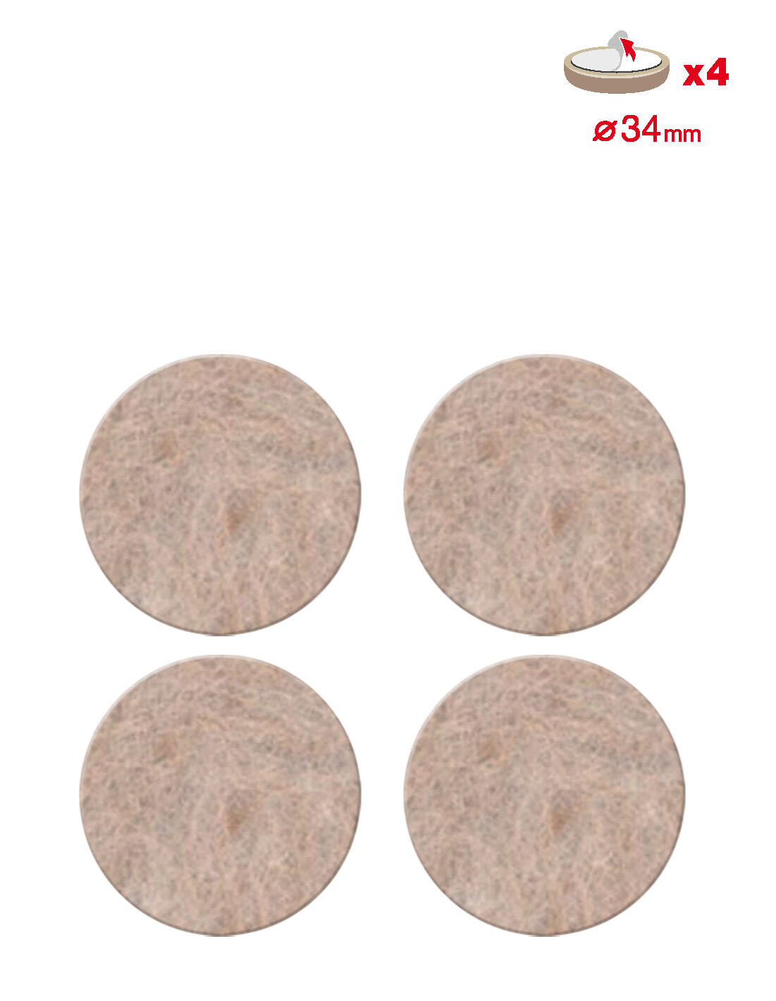 4 patins de pied de meuble en laine auto-adhésif SCOTCH Ø34 mm - 2