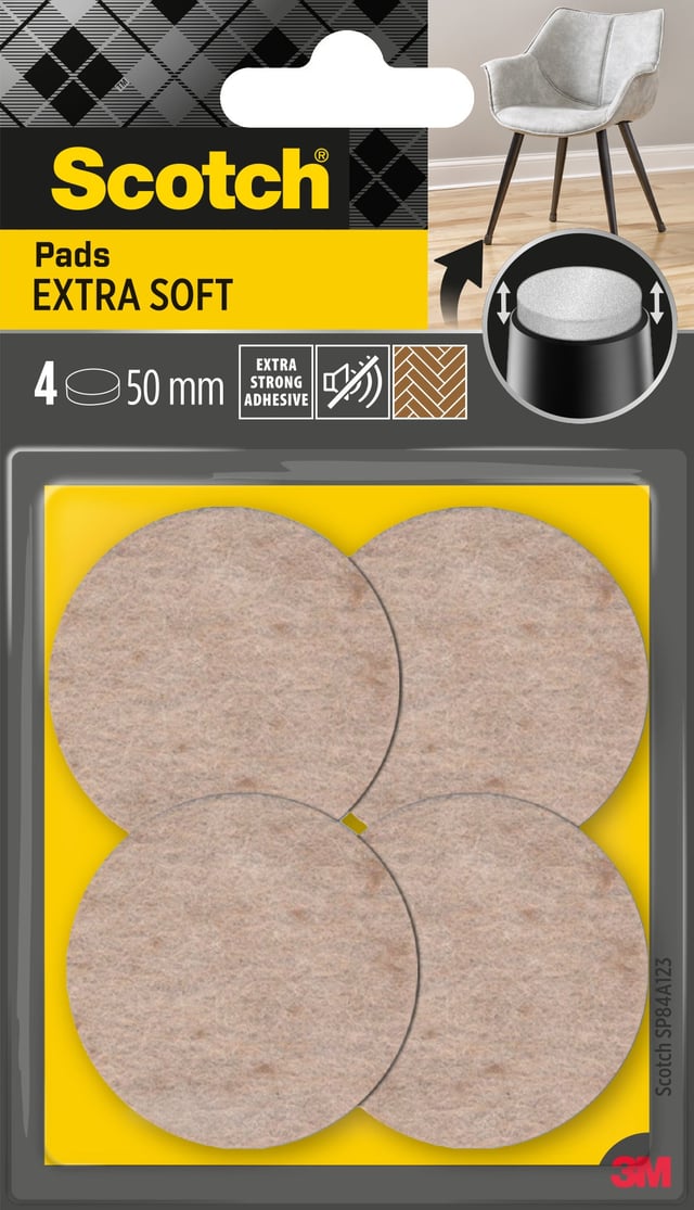 4 patins de pied de meuble en laine auto-adhésif SCOTCH Ø50 mm