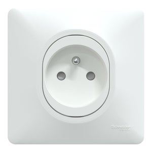Prise avec terre complet Ovalis, SCHNEIDER ELECTRIC, blanc
