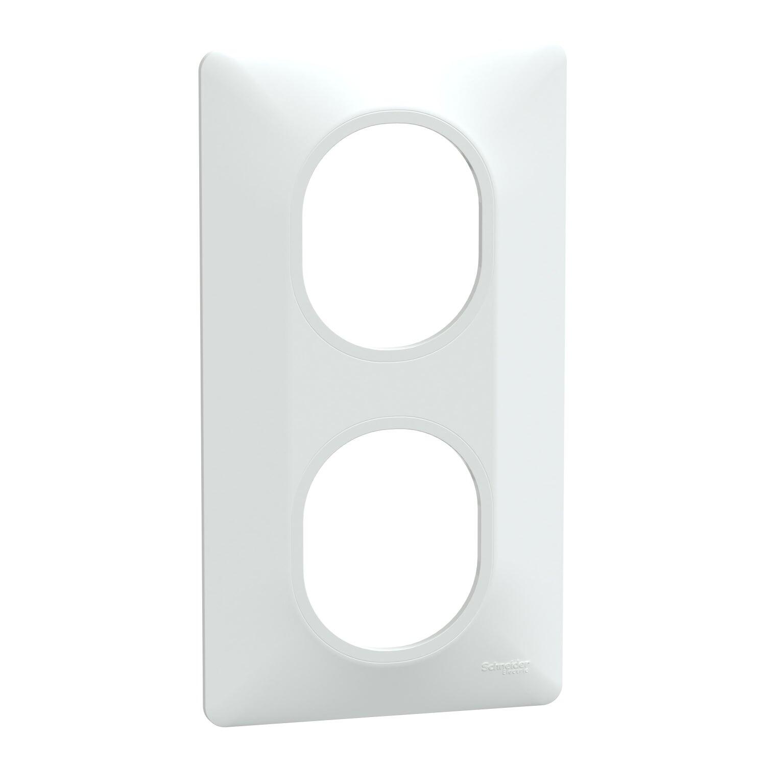 Plaque double verticale Ovalis, SCHNEIDER ELECTRIC, blanc - 9