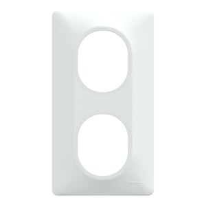 Plaque double verticale Ovalis, SCHNEIDER ELECTRIC, blanc