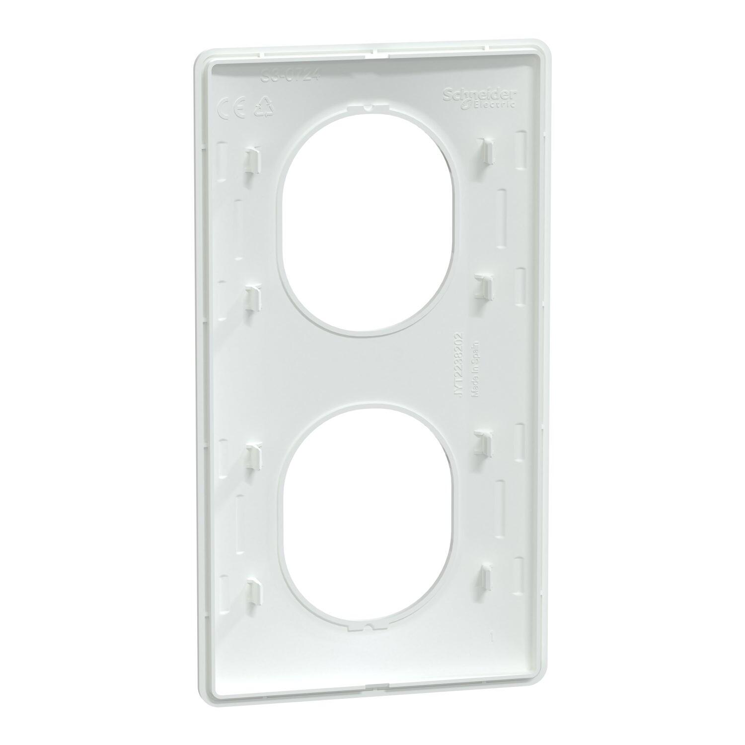 Plaque double verticale Ovalis, SCHNEIDER ELECTRIC, blanc - 10