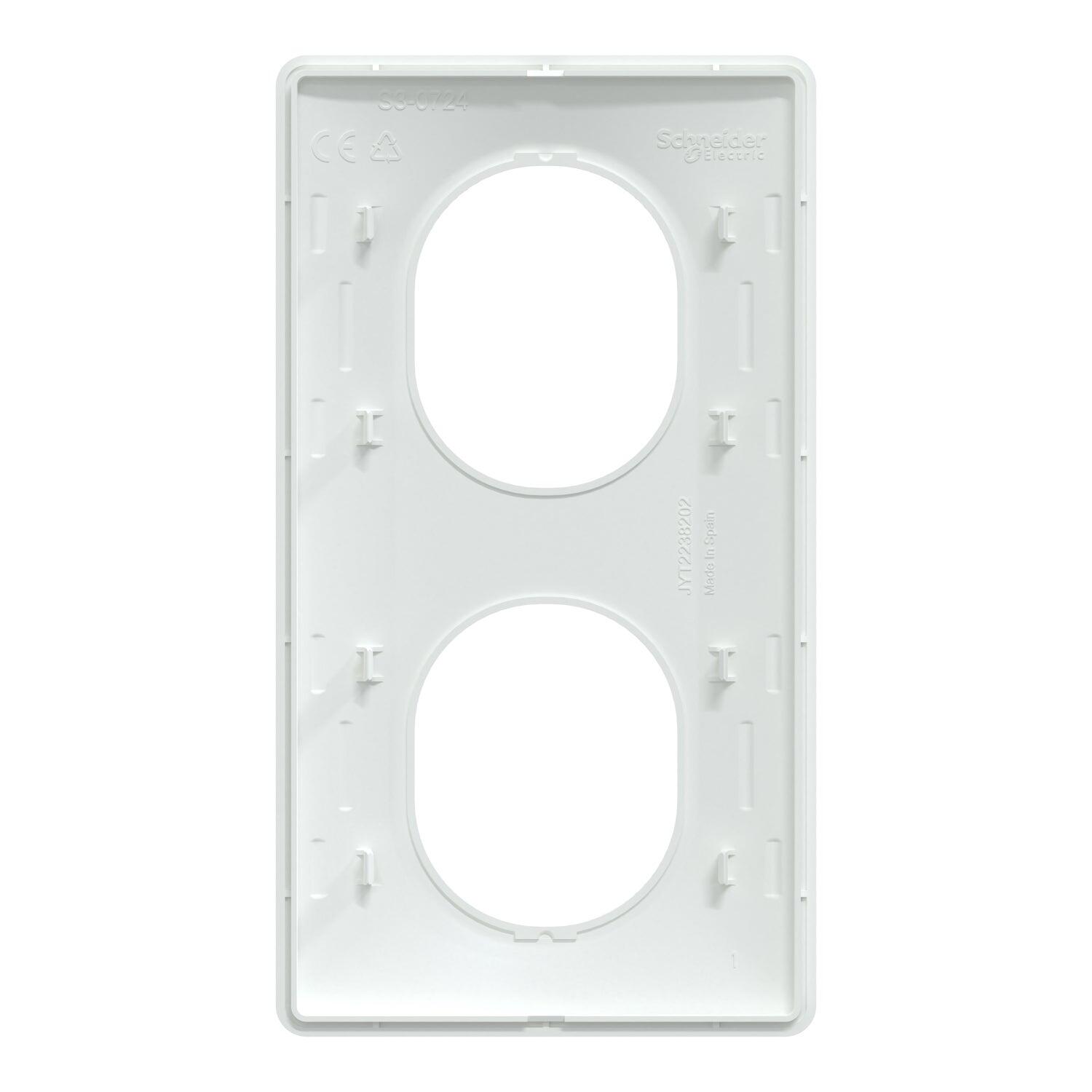 Plaque double verticale Ovalis, SCHNEIDER ELECTRIC, blanc - 2