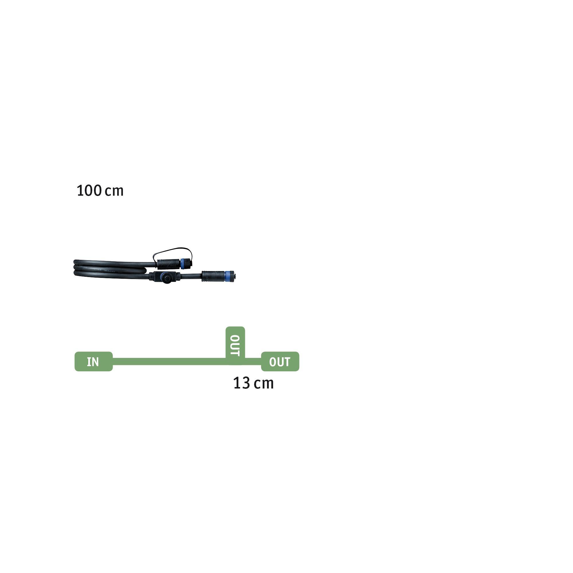 Câble de connexion extérieur(1in-2out) Plug & Shine IP68 1m noir, PAULMANN - 2