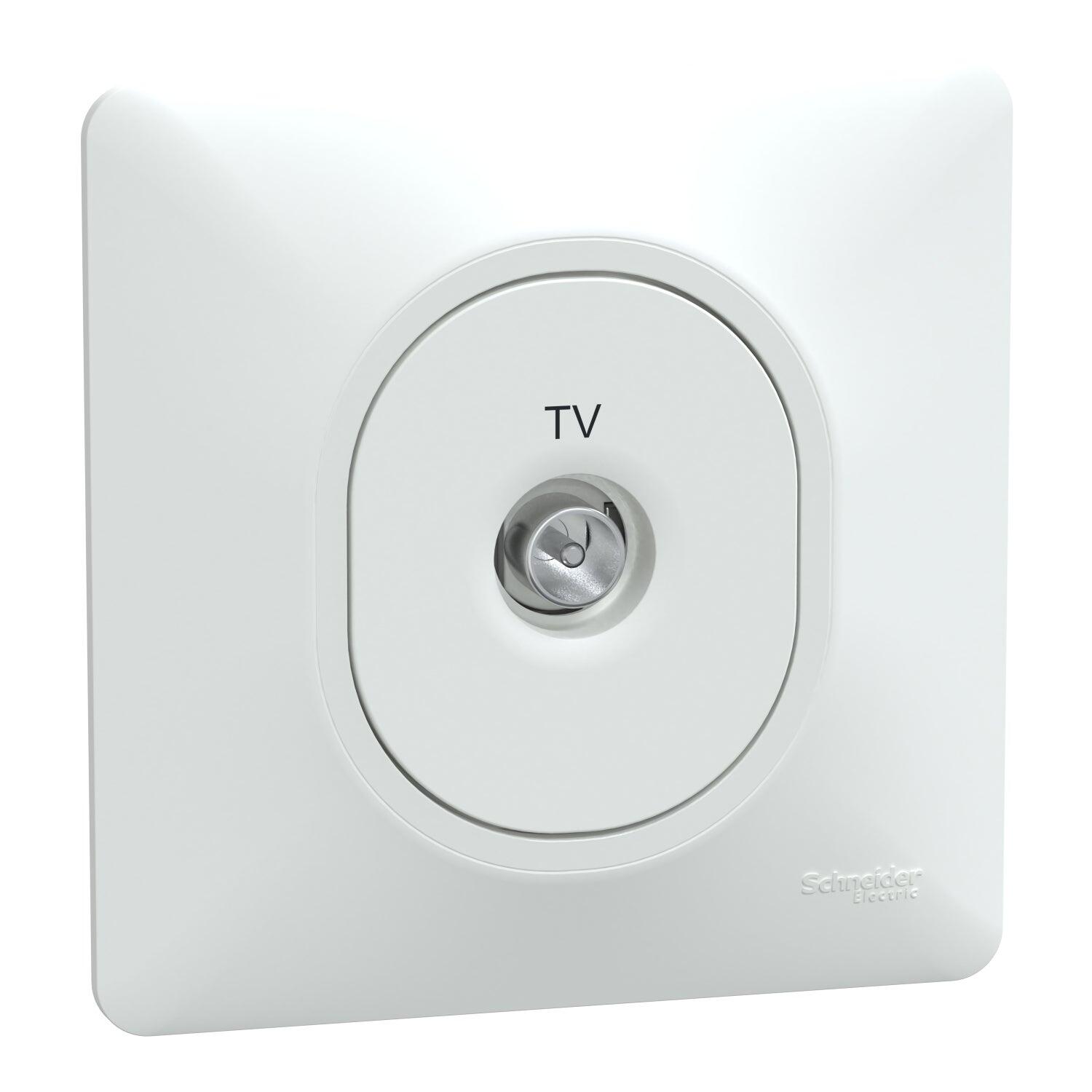Prise tv complet Ovalis, SCHNEIDER ELECTRIC, blanc - 9