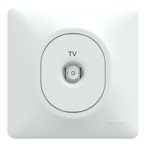 Prise tv complet Ovalis, SCHNEIDER ELECTRIC, blanc