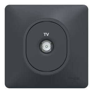 Prise tv complet Ovalis, SCHNEIDER ELECTRIC, gris anthracite