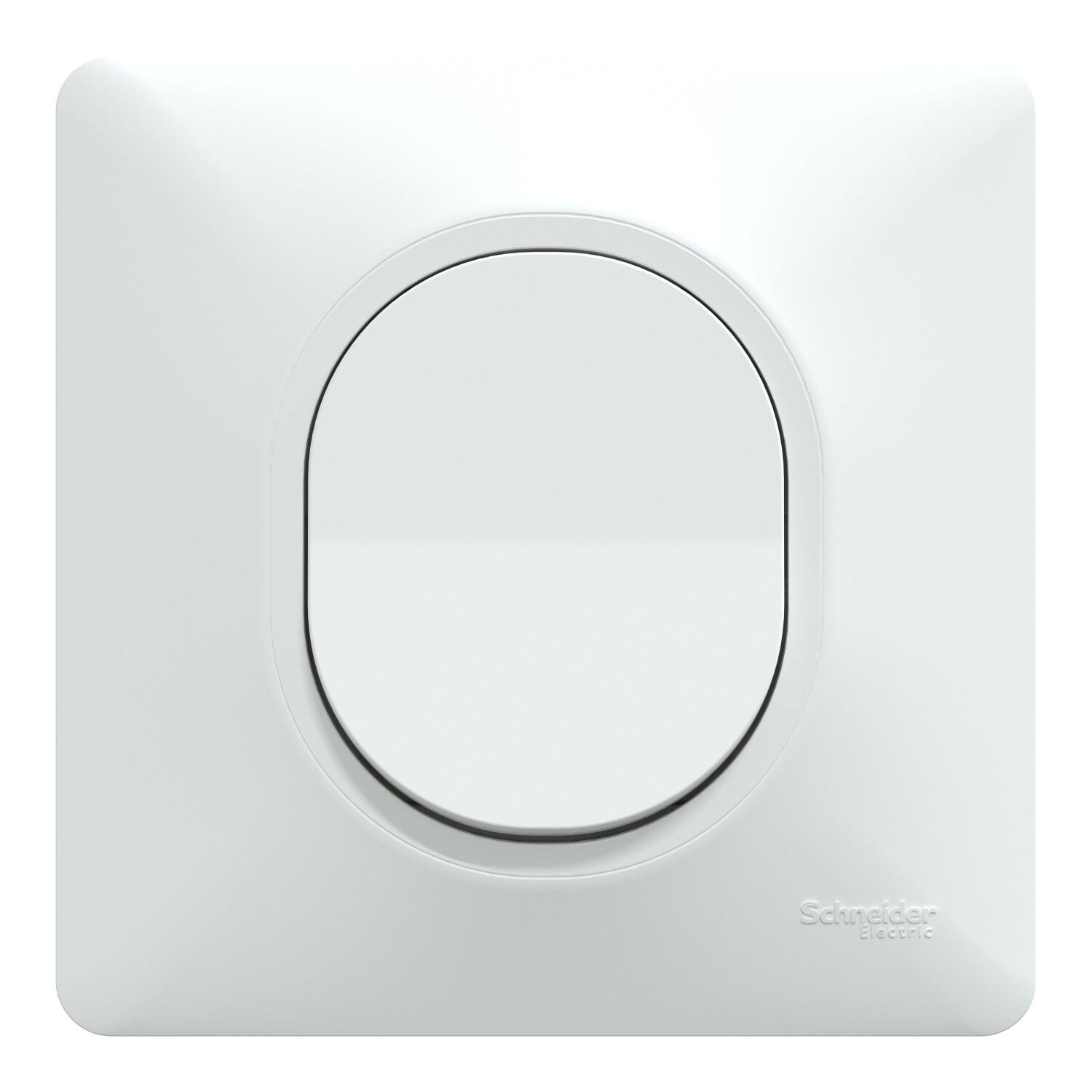 Lot de 5 interrupteurs va-et-vient complet Ovalis, SCHNEIDER ELECTRIC, blanc - 2