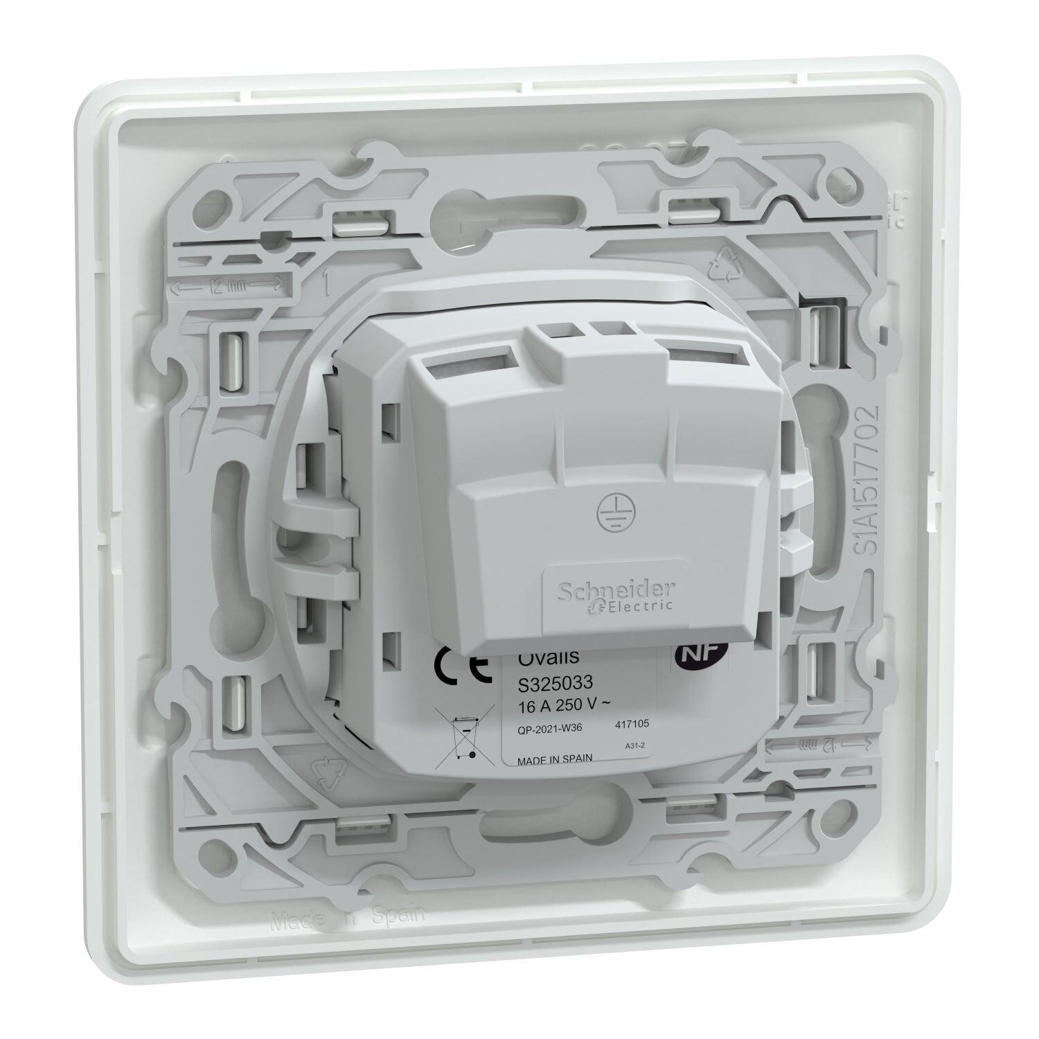 Prise sans terre complet Ovalis, SCHNEIDER ELECTRIC, blanc - 11