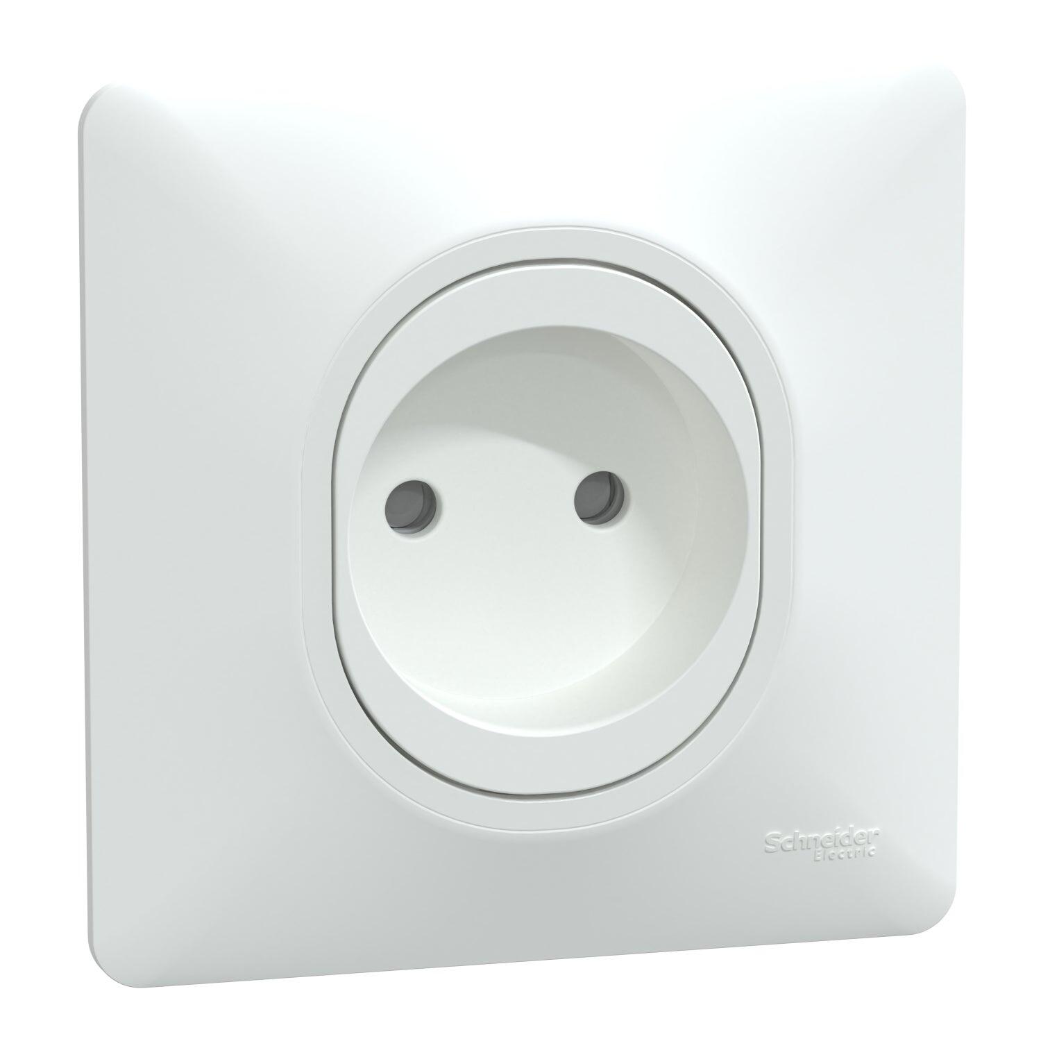 Prise sans terre complet Ovalis, SCHNEIDER ELECTRIC, blanc - 10