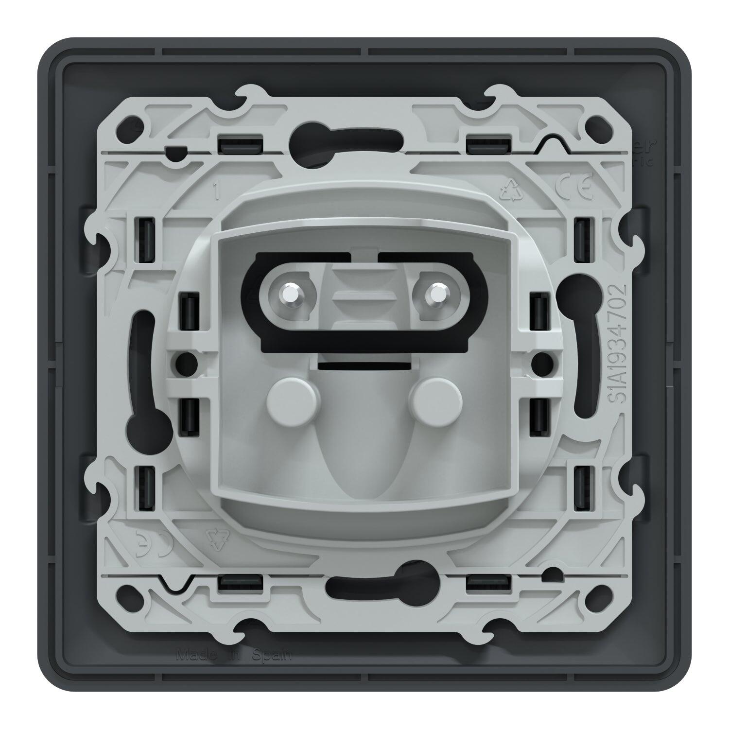 Sortie de câble complet Ovalis, SCHNEIDER ELECTRIC, gris anthracite - 2