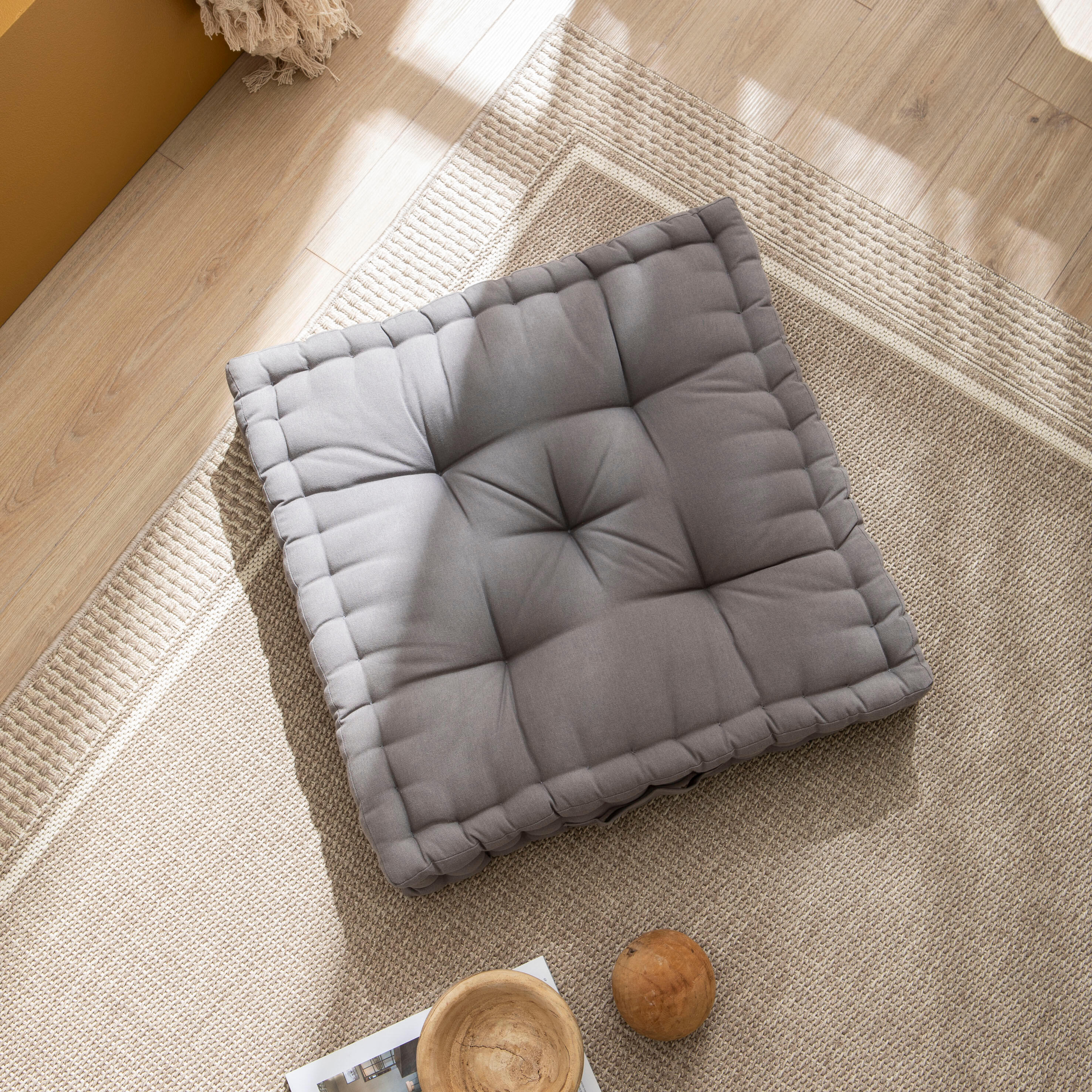 Cuscino da pavimento Futon INSPIRE Luck grigio 40 x 40 cm - 3