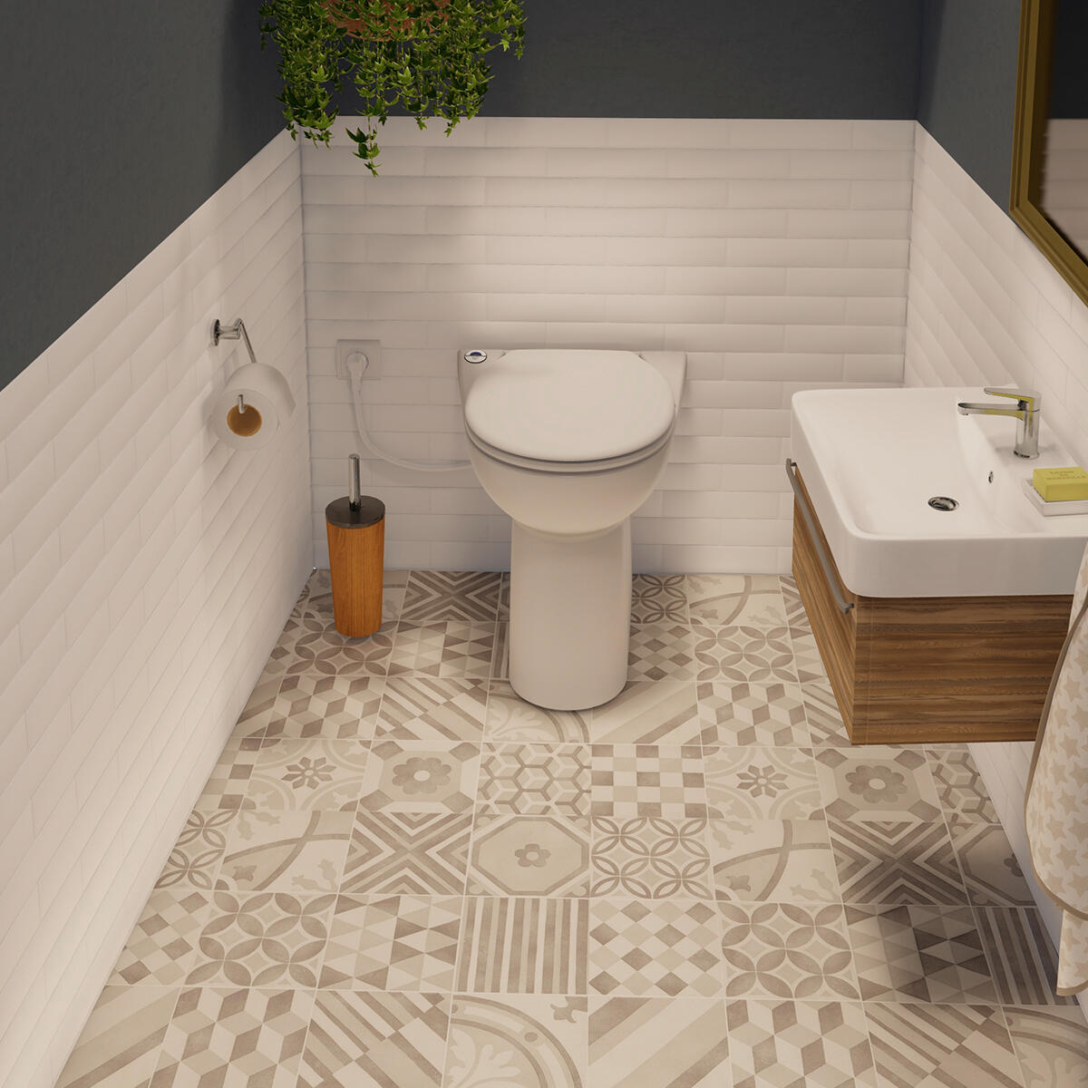 WC broyeur mécanisme silencieux Sanicompact 43 eco + SFA - 2