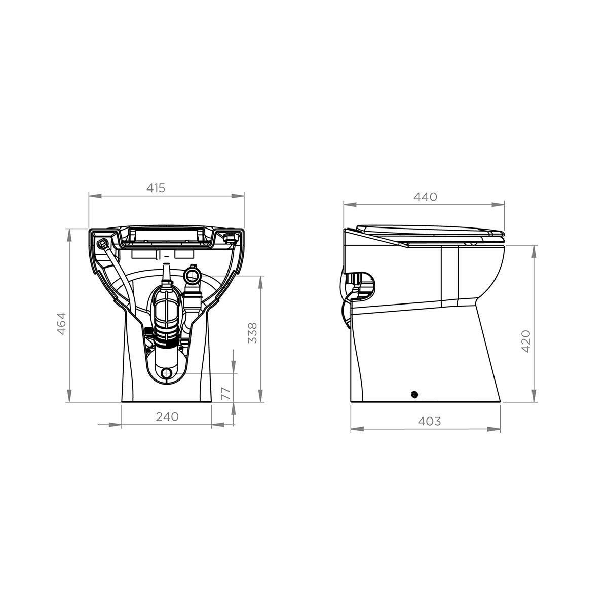 WC broyeur mécanisme silencieux Sanicompact 43 eco + SFA - 4