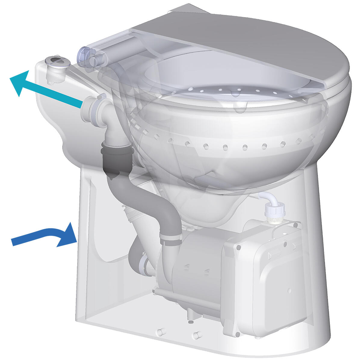 WC broyeur mécanisme silencieux Sanicompact 43 eco + SFA - 8