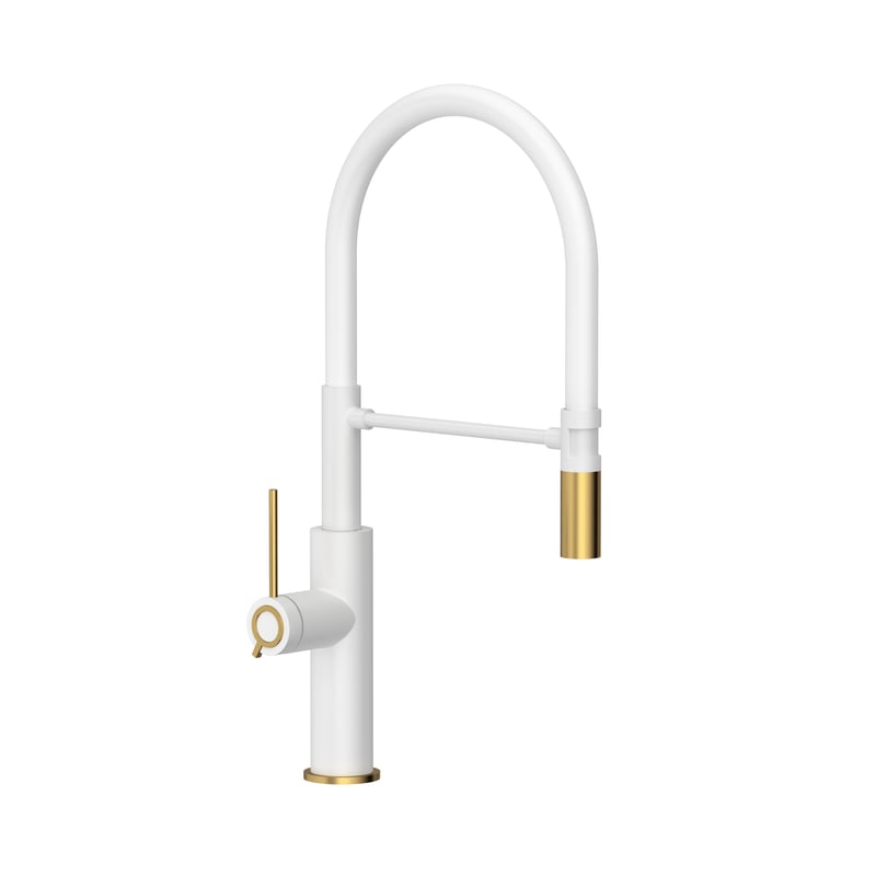 Bateria kuchenna Gemma Biały ZŁoty wylewka U 50 m Quadron