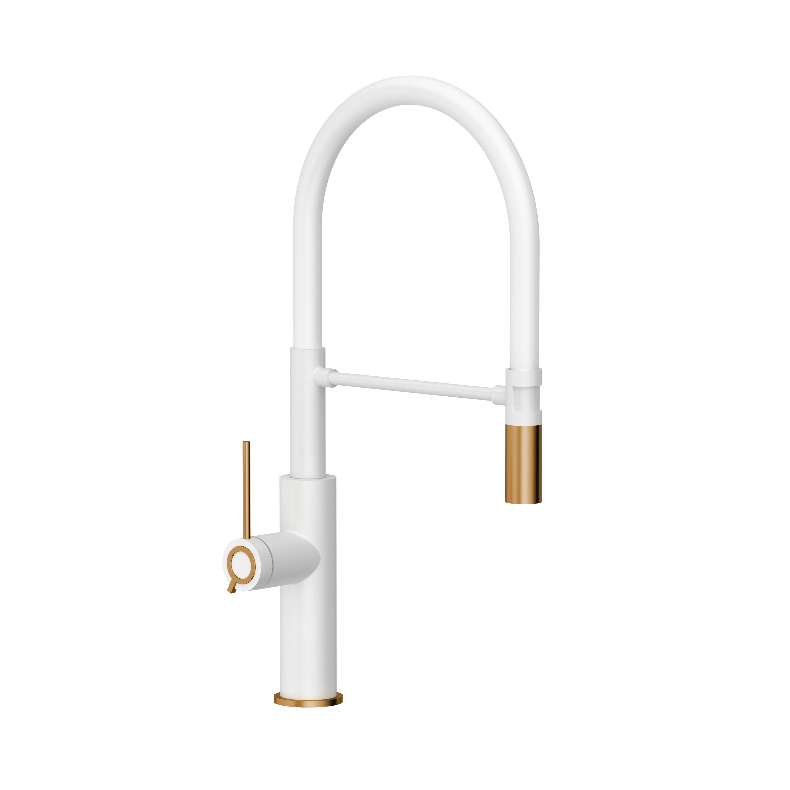 Bateria kuchenna Gemma Biała Miedź wylewka U 50 cm Quadron